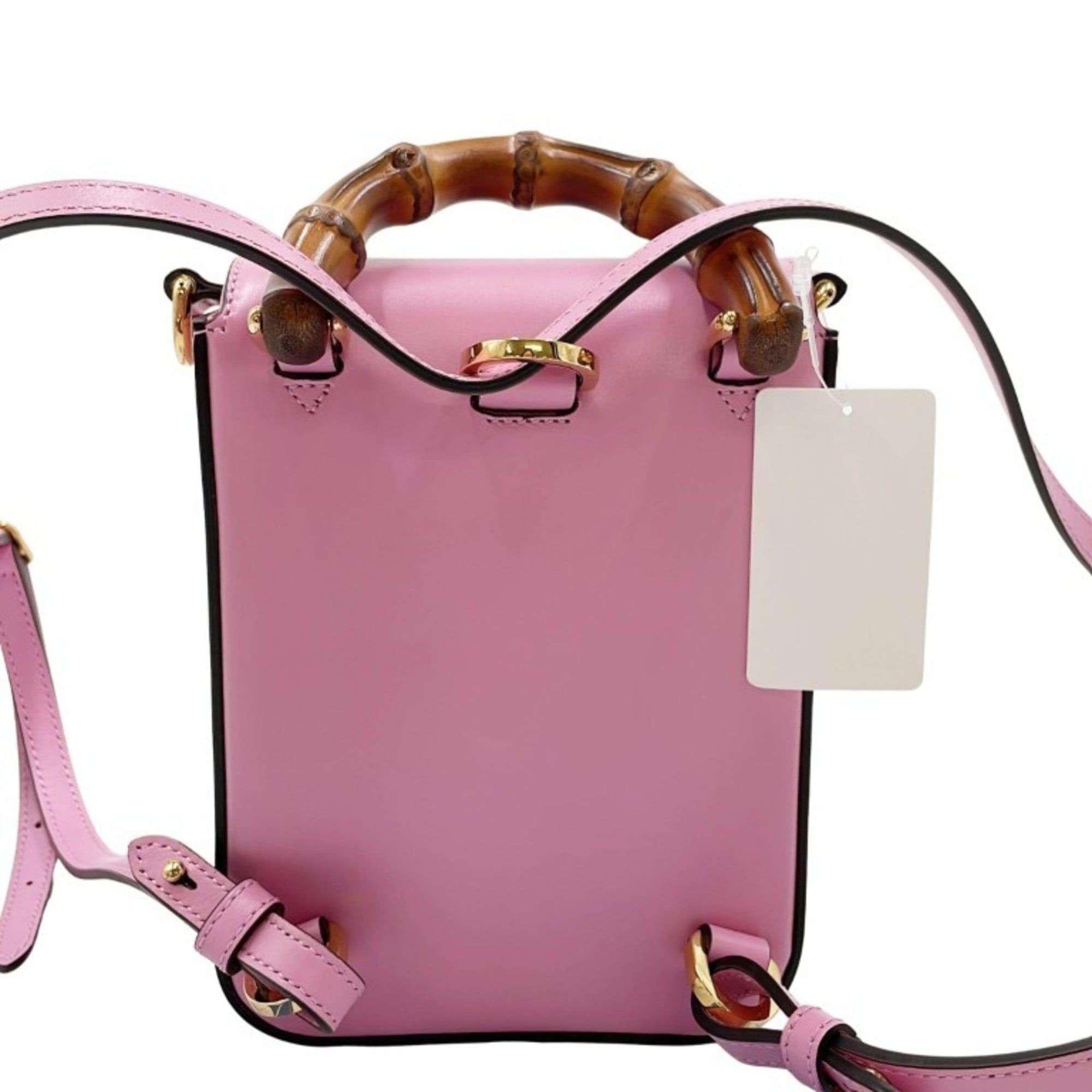 Gucci GUCCI Bamboo Line Handbag 702106 Pink Calfskin Women's 3-Way Size ONE SIZE - 2 Thumbnail