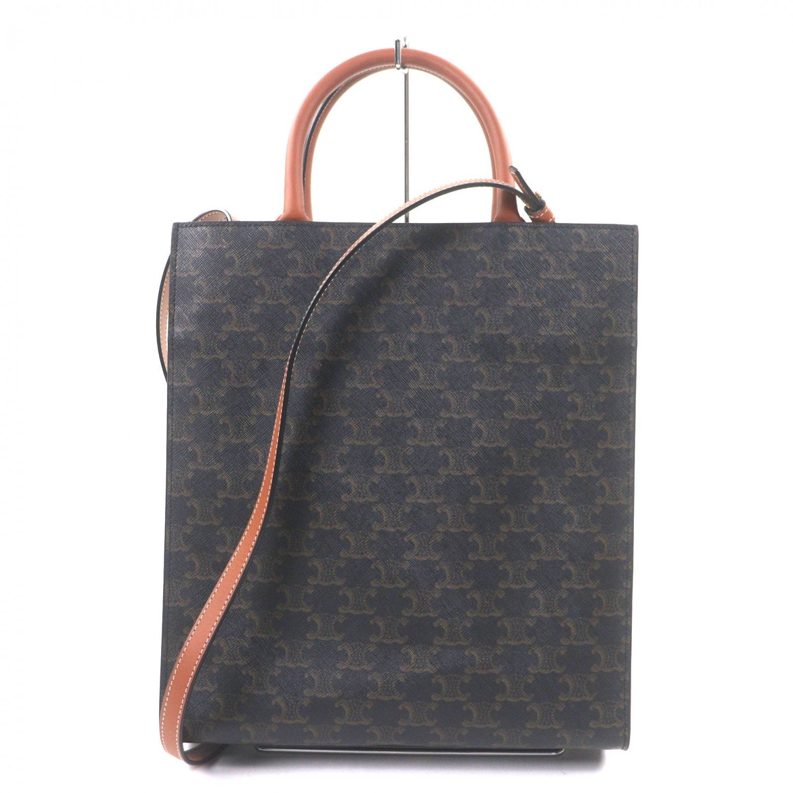 Celine Celine CELINE Vertical hippopotamus Triomphe Canvas Tote Bag Textile Tote Bag 191542BZK 04LU DUTY FREE for USA Size ONE SIZE - 4 Thumbnail
