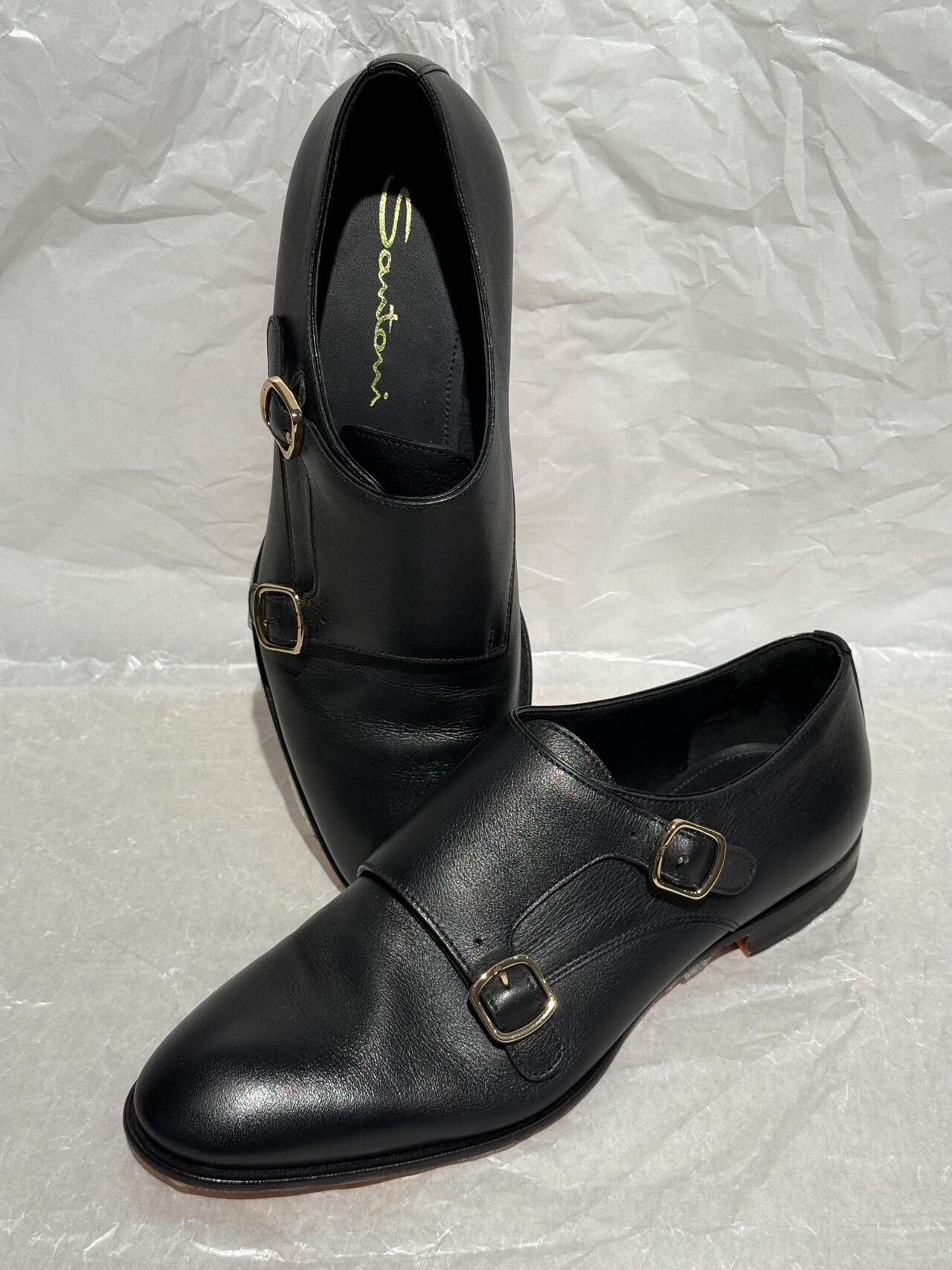 Santoni Santoni Black Monk Strap Shoes for Women Size US 5 / IT 35 - 3 Thumbnail