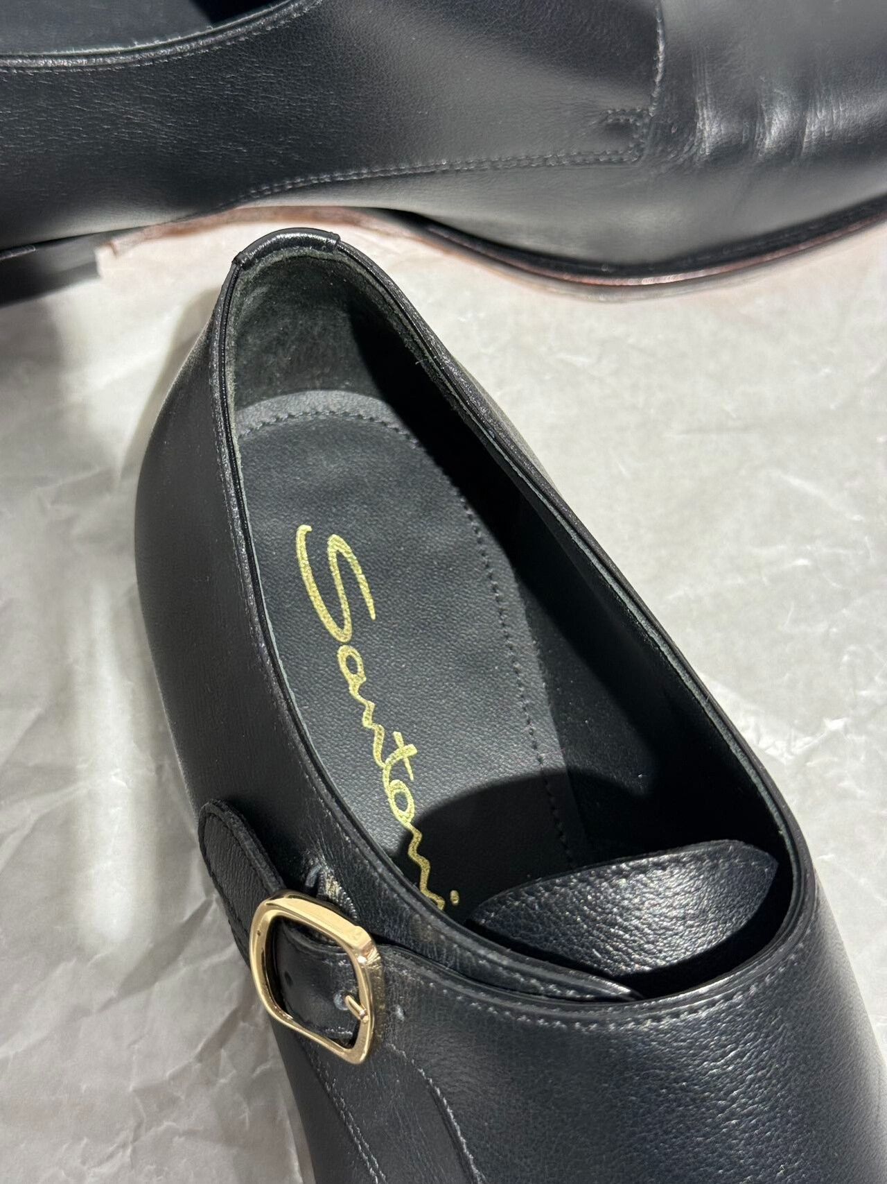 Santoni Santoni Black Monk Strap Shoes for Women Size US 5 / IT 35 - 8 Thumbnail