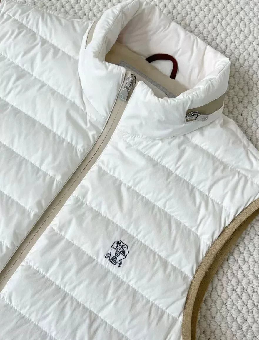 Brunello Cucinelli Brunello Cucinelli Men's White Puffer Vest Size US M / EU 48-50 / 2 - 5 Thumbnail
