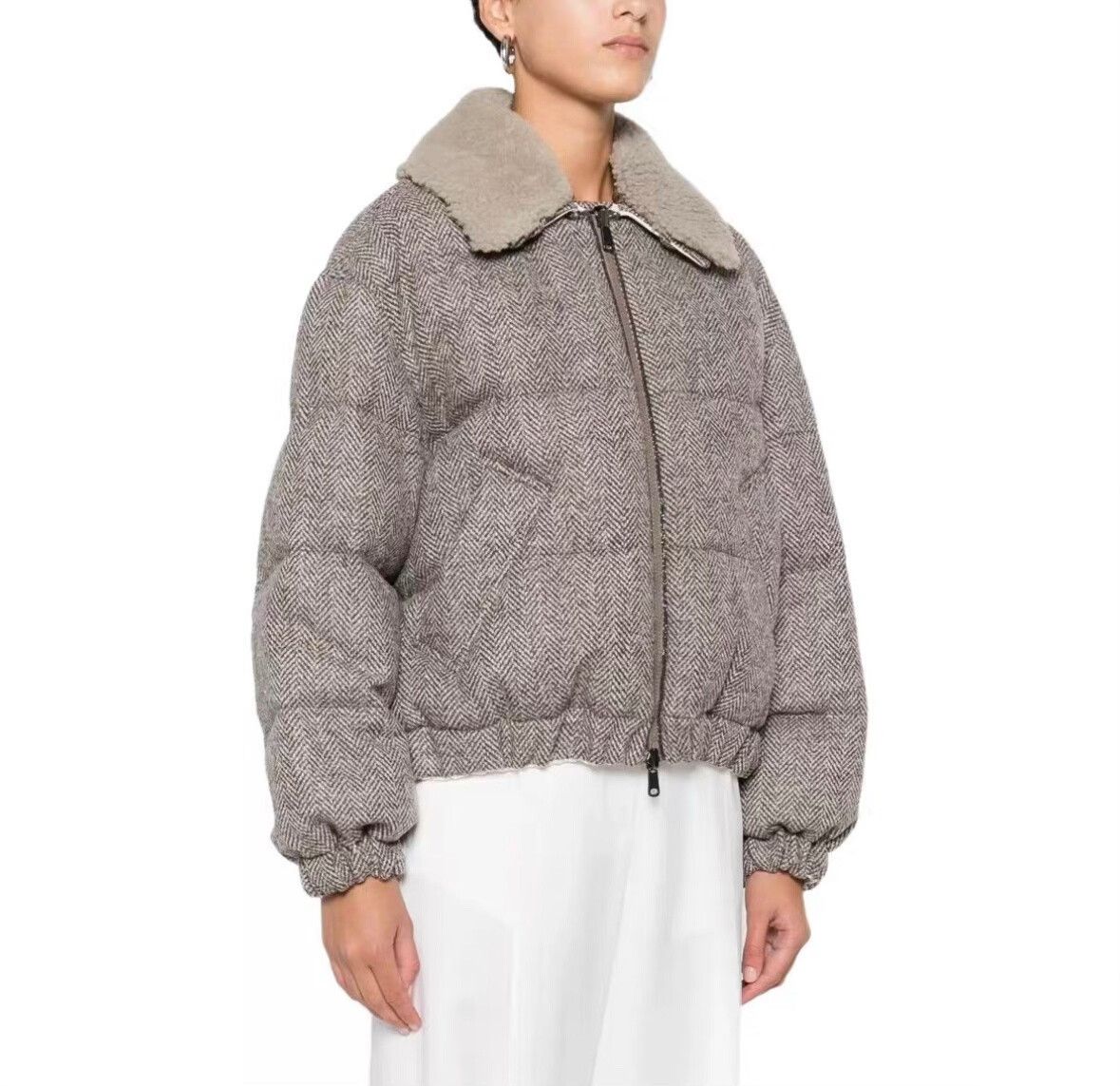 Brunello Cucinelli Brunello Cucinelli Houndstooth Cotton Coat Size S / US 4 / IT 40 - 2 Thumbnail