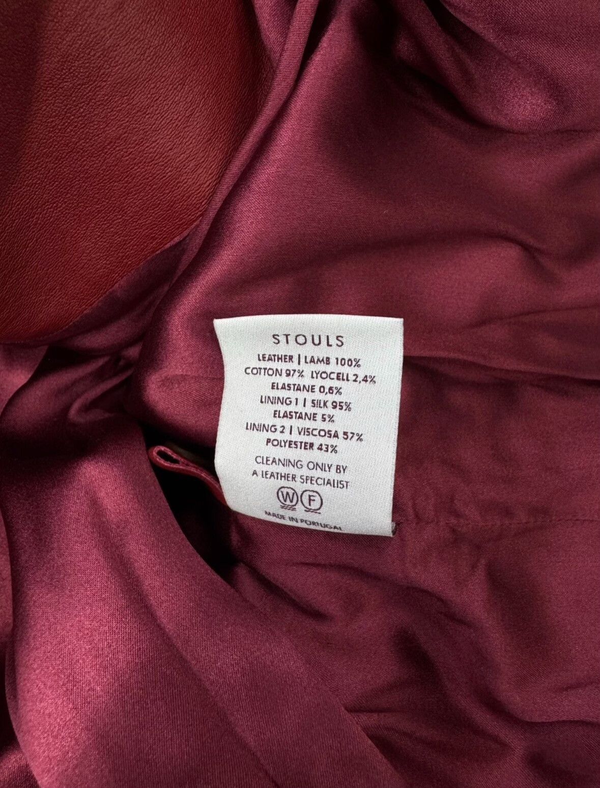 Pierre Balmain Burgundy Leather Suit Jacket for Women Size XS / US 0-2 / IT 36-38 - 6 Thumbnail
