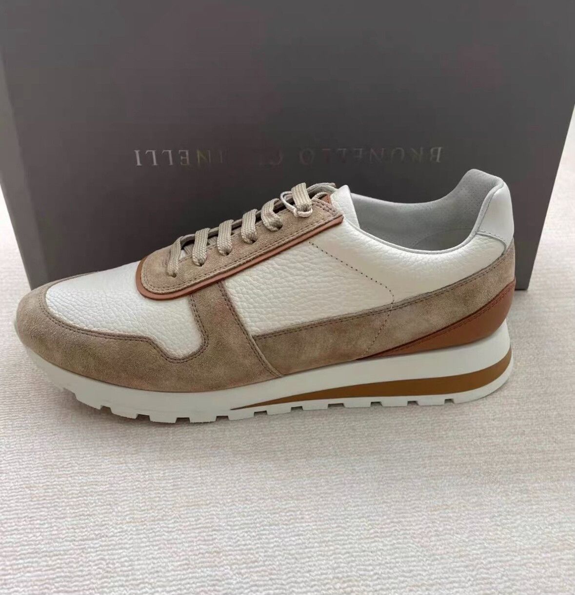 Brunello Cucinelli Brunello Cucinelli Men's Sneakers Beige Brown Size US 6 / EU 39 - 4 Thumbnail