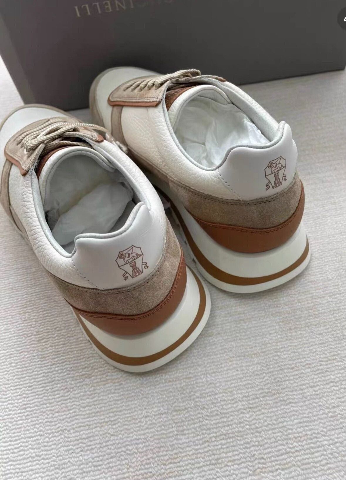 Brunello Cucinelli Brunello Cucinelli Men's Sneakers Beige Brown Size US 6 / EU 39 - 3 Thumbnail