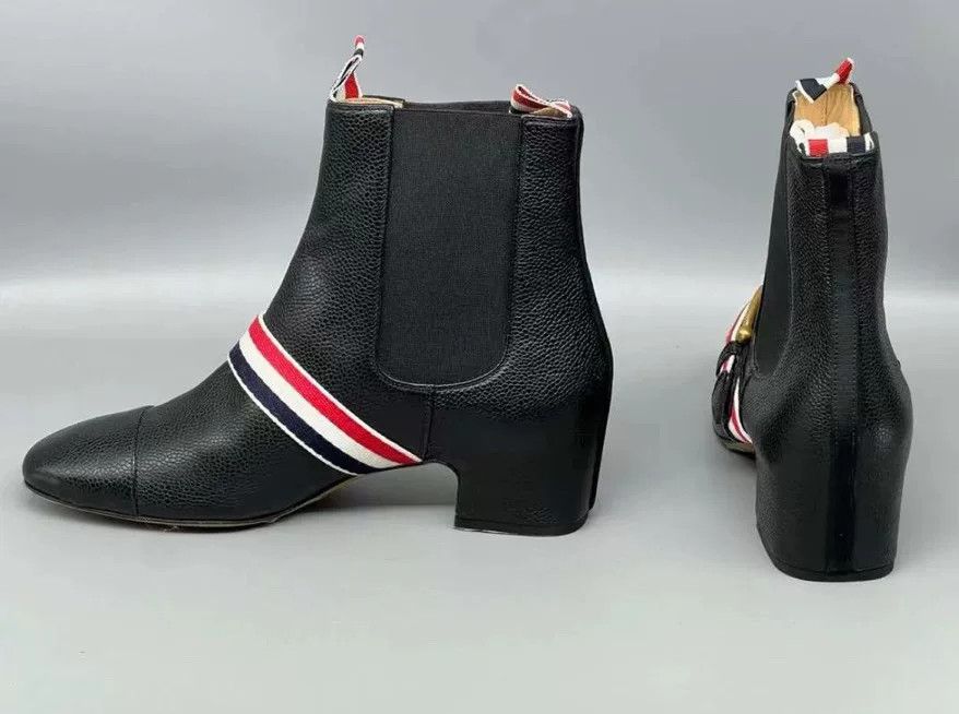 Thom Browne Thom Browne Black Ankle Boots with Stripes Size US 4.5 / IT 34.5 - 3 Thumbnail