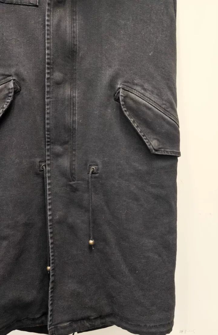 MR & MRS ITALY Hooded Denim Fur Vest Jacket Size XS / US 0-2 / IT 36-38 - 4 Thumbnail