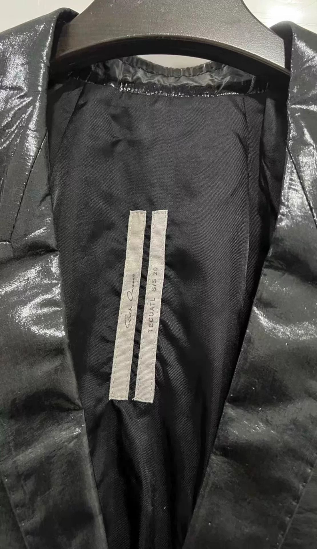 Rick Owens RICK OWENS Shiny Black Suit Jacket Size US XXS / EU 40 - 5 Thumbnail