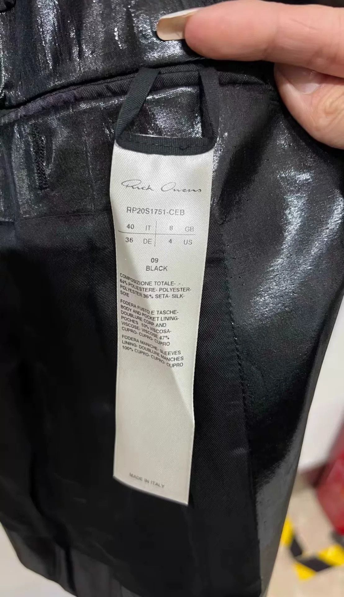 Rick Owens RICK OWENS Shiny Black Suit Jacket Size US XXS / EU 40 - 7 Thumbnail