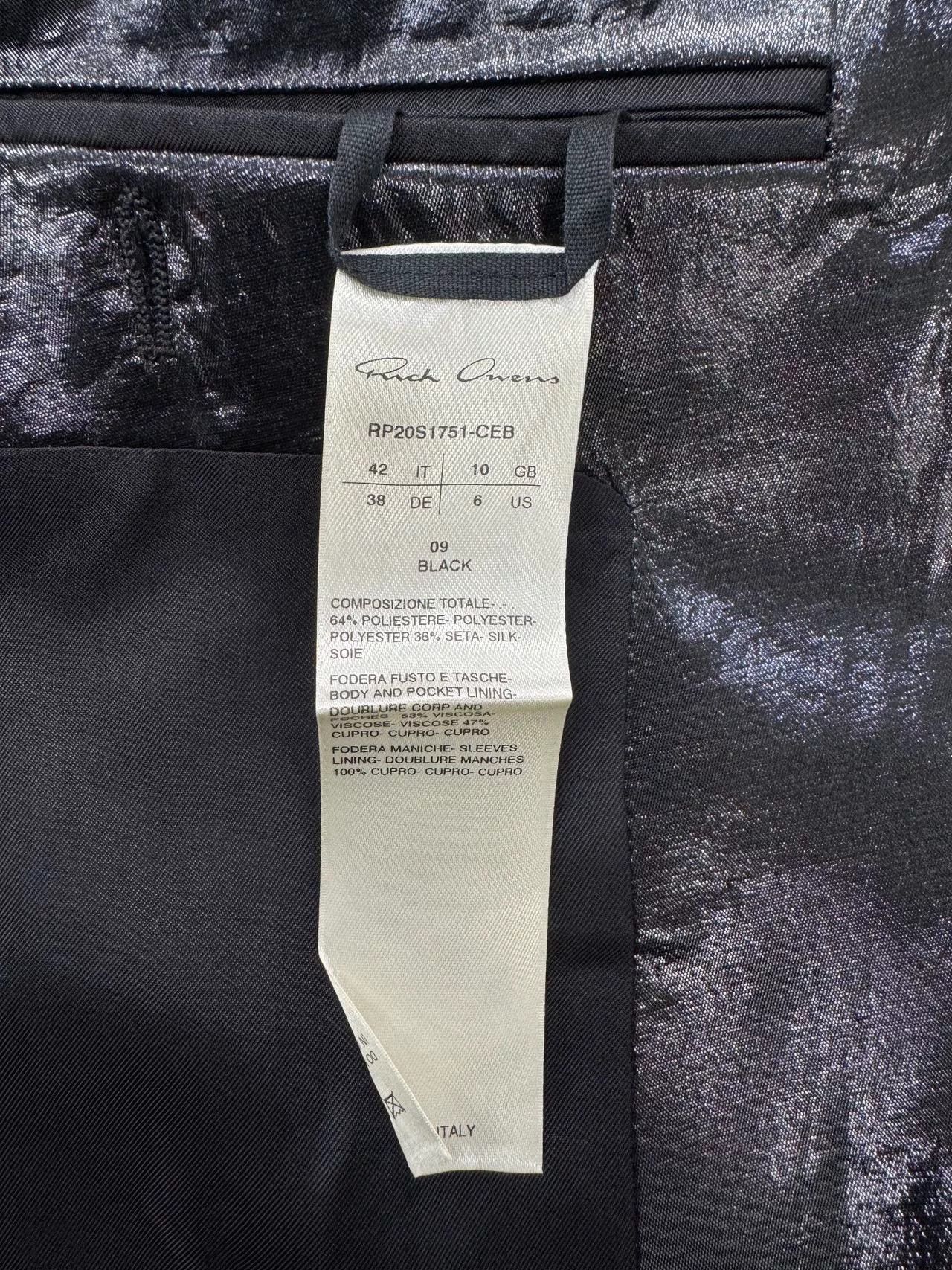 Rick Owens Rick Owens Glossy Suit Jacket Size US XXS / EU 40 - 8 Thumbnail