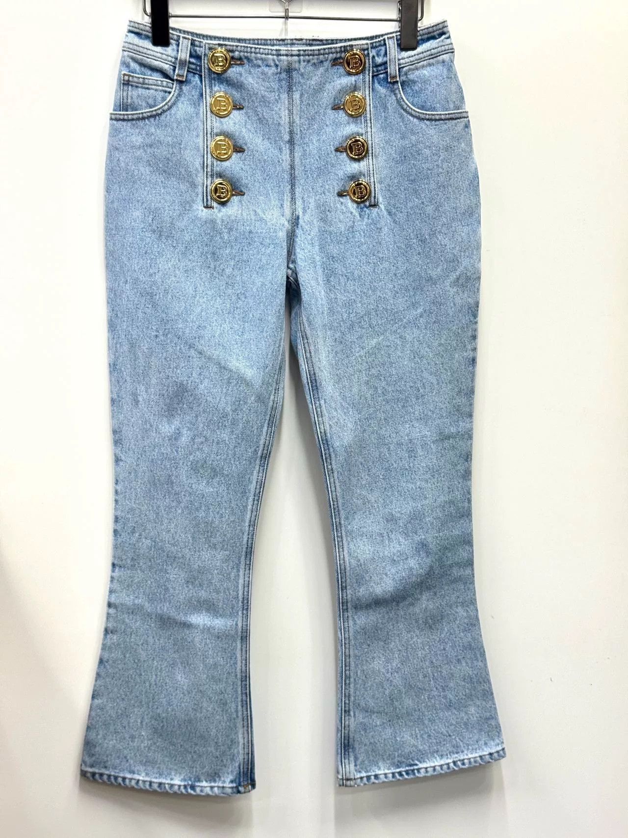 Balmain Balmain Women's Flared Denim Jeans Size 38" / US 16 / IT 52 - 3 Thumbnail