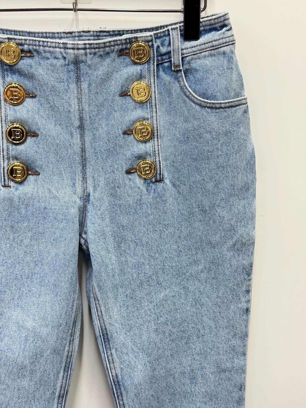 Balmain Balmain Women's Flared Denim Jeans Size 38" / US 16 / IT 52 - 5 Thumbnail