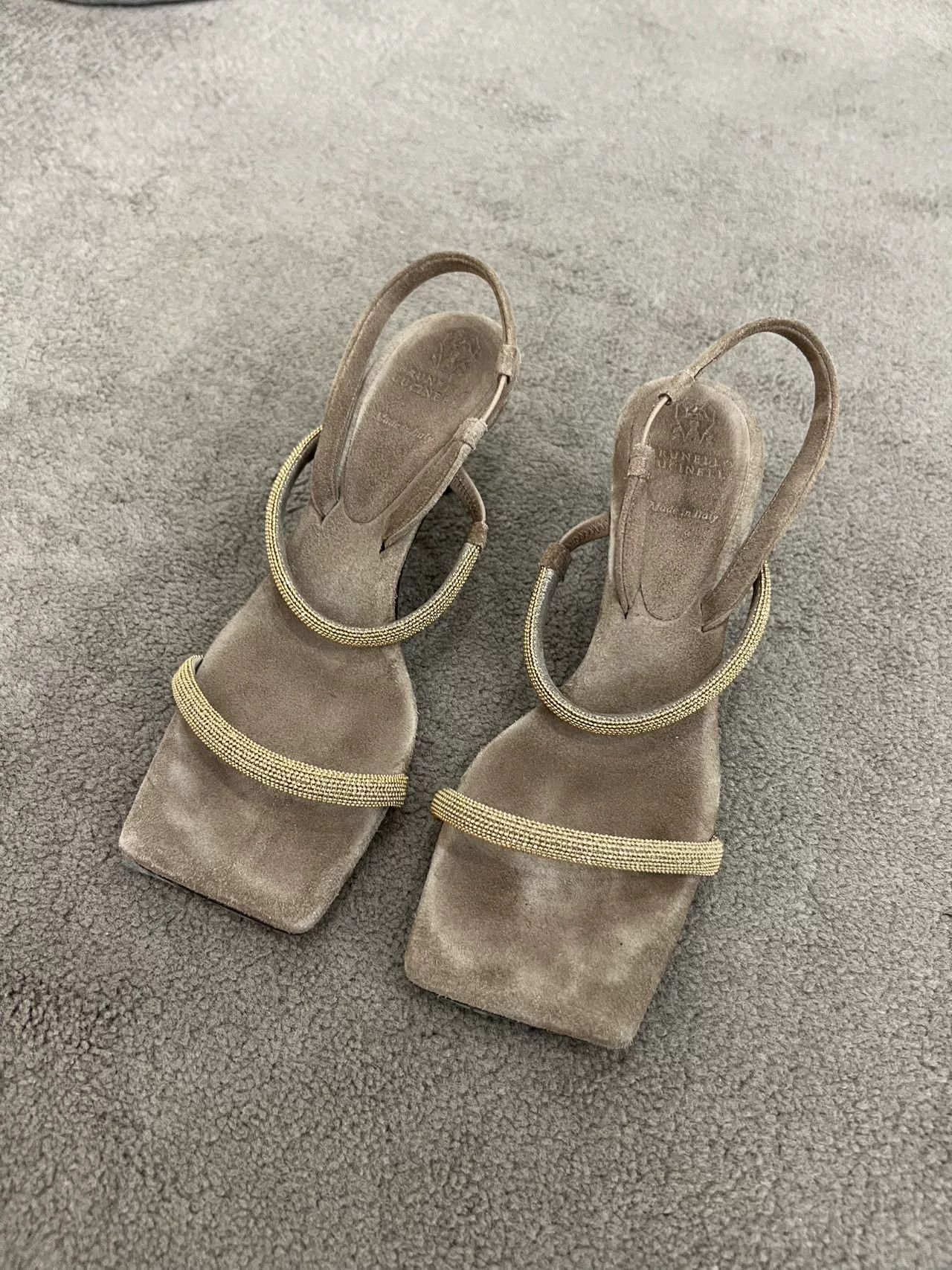 Brunello Cucinelli Brunello Cucinelli Square Toe Sandals Size US 5.5 / IT 35.5 - 4 Thumbnail
