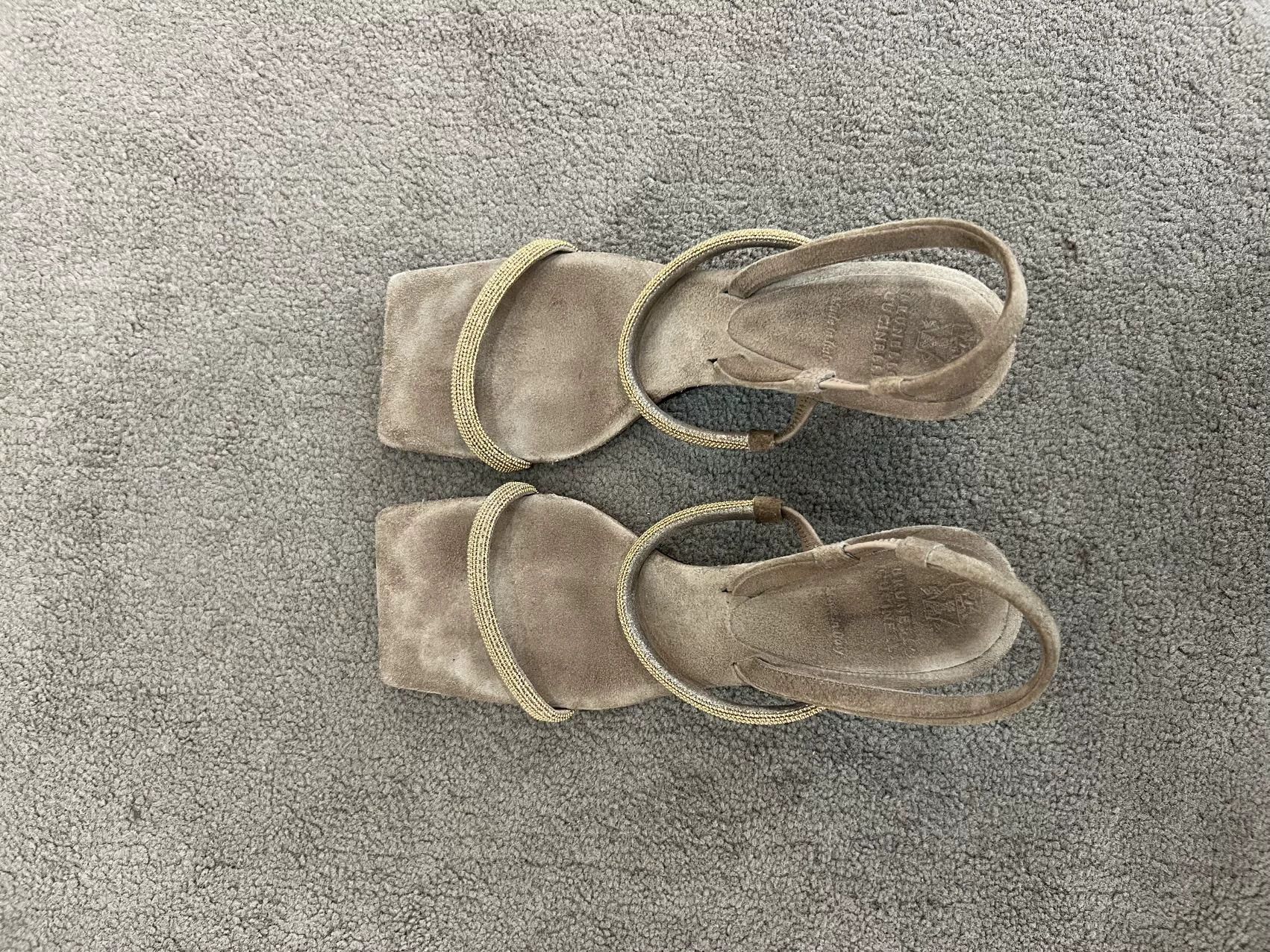 Brunello Cucinelli Brunello Cucinelli Square Toe Sandals Size US 5.5 / IT 35.5 - 6 Thumbnail