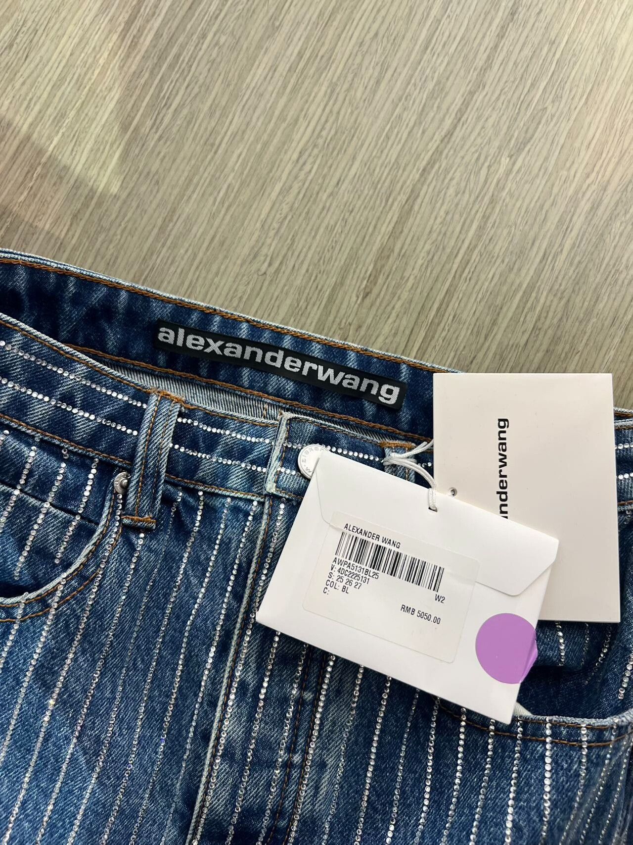 Alexander Wang Alexander Wang Denim Skirt with Rhinestones Size 25" / US 0 / IT 36 - 9 Thumbnail