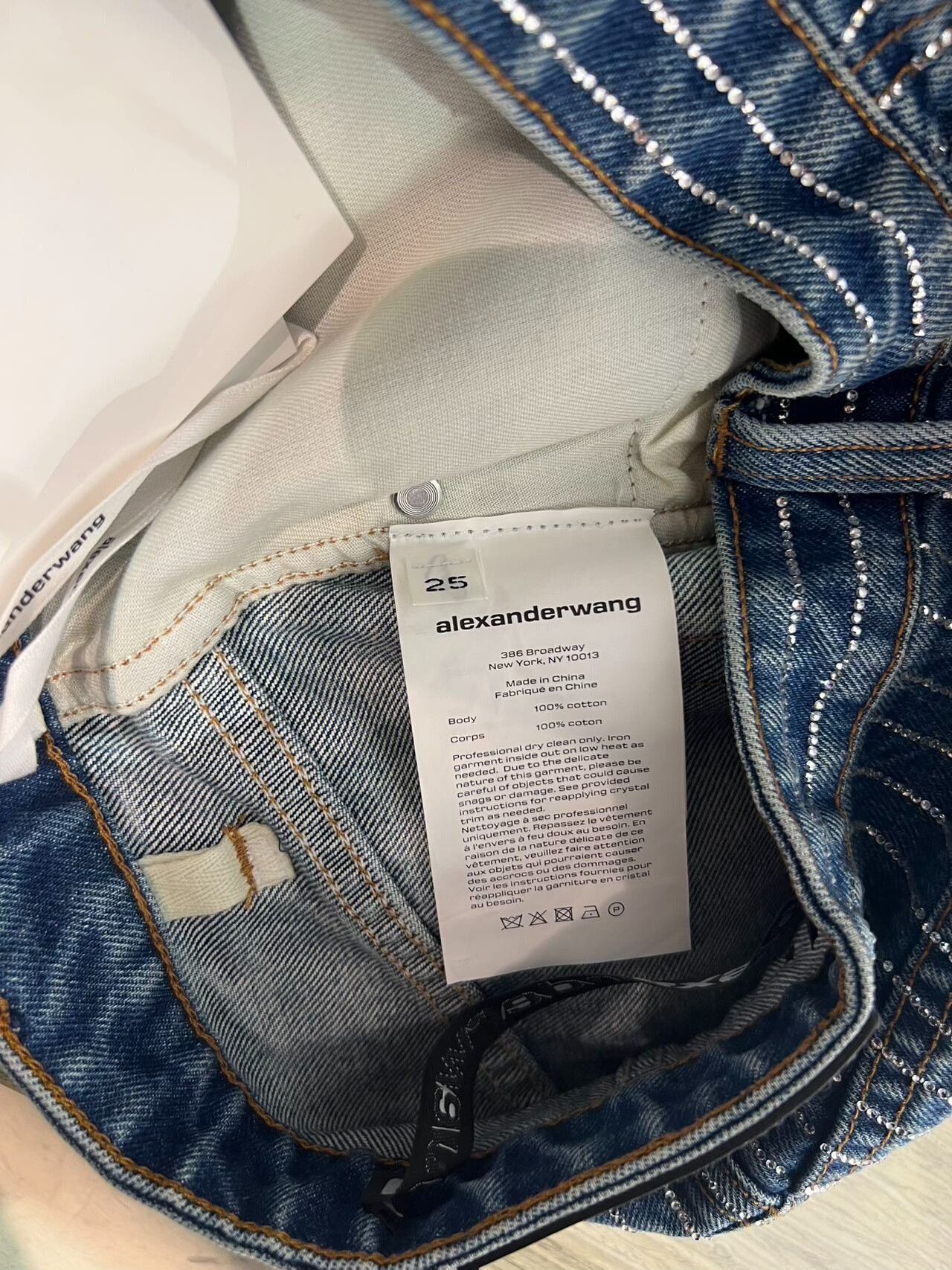 Alexander Wang Alexander Wang Denim Skirt with Rhinestones Size 25" / US 0 / IT 36 - 7 Thumbnail