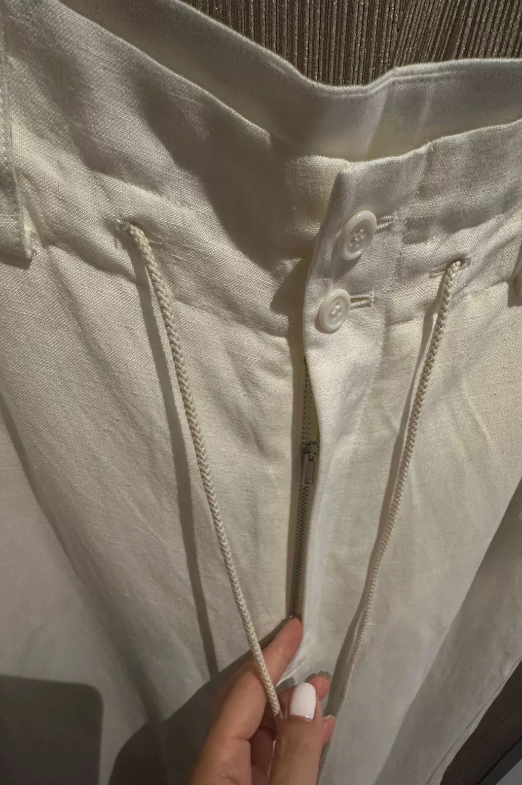 Y's White Casual Pants with Drawstring Size 24" / US 00 / IT 34 - 4 Thumbnail