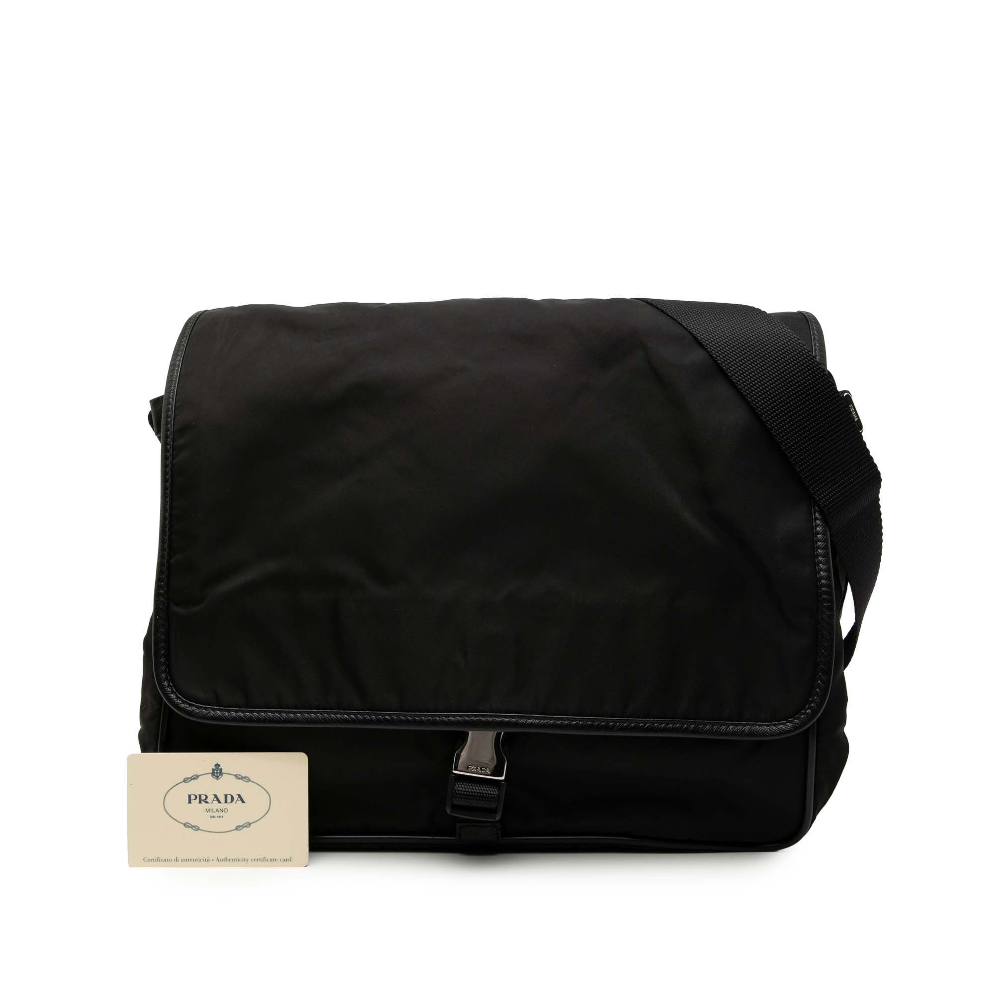 Prada Prada Saffiano Trimmed Tessuto Buckle Messenger Bag Size ONE SIZE - 7 Thumbnail