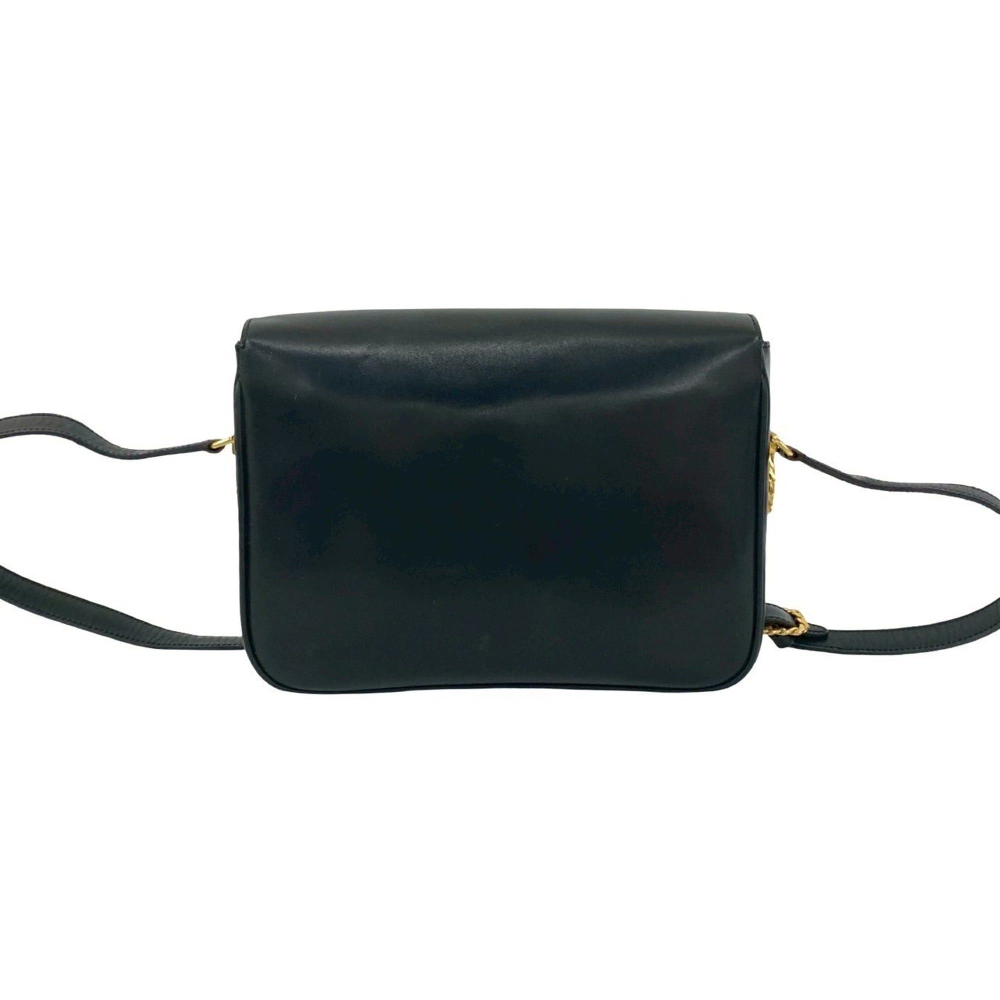 Celine CELINE Ribbon Motif Calf Leather Shoulder Bag/Pochette/Sacoche Black 2160a Size ONE SIZE - 3 Thumbnail