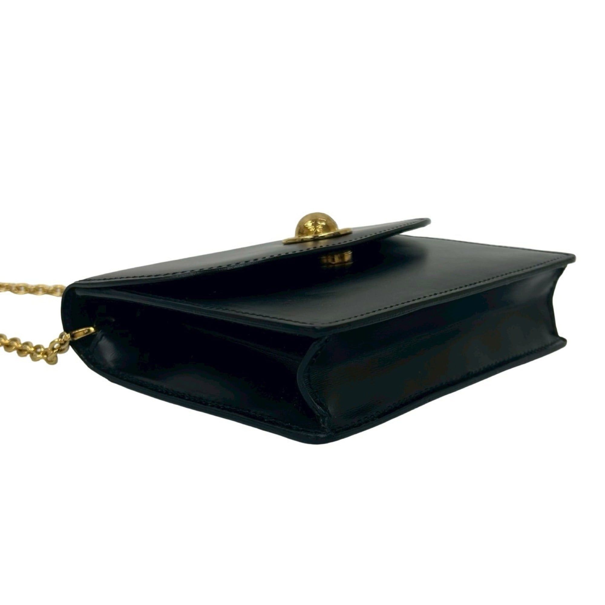 Celine CELINE Star Ball Leather Mini Shoulder Bag Pochette Black 09609 Size ONE SIZE - 7 Thumbnail