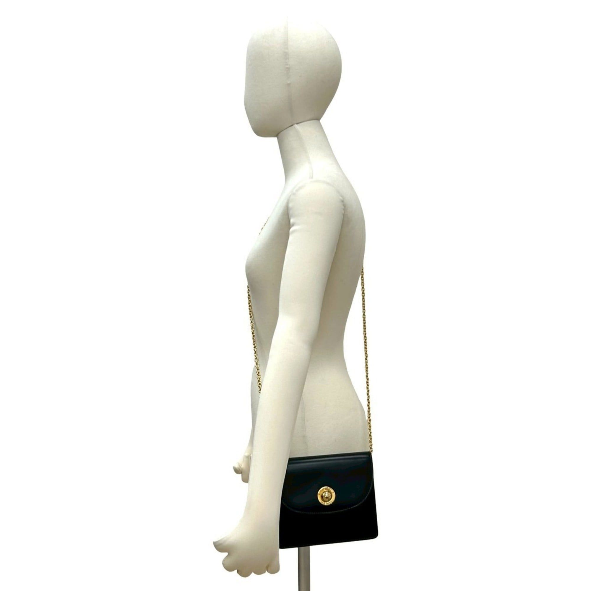 Celine CELINE Star Ball Leather Mini Shoulder Bag Pochette Black 09609 Size ONE SIZE - 2 Thumbnail