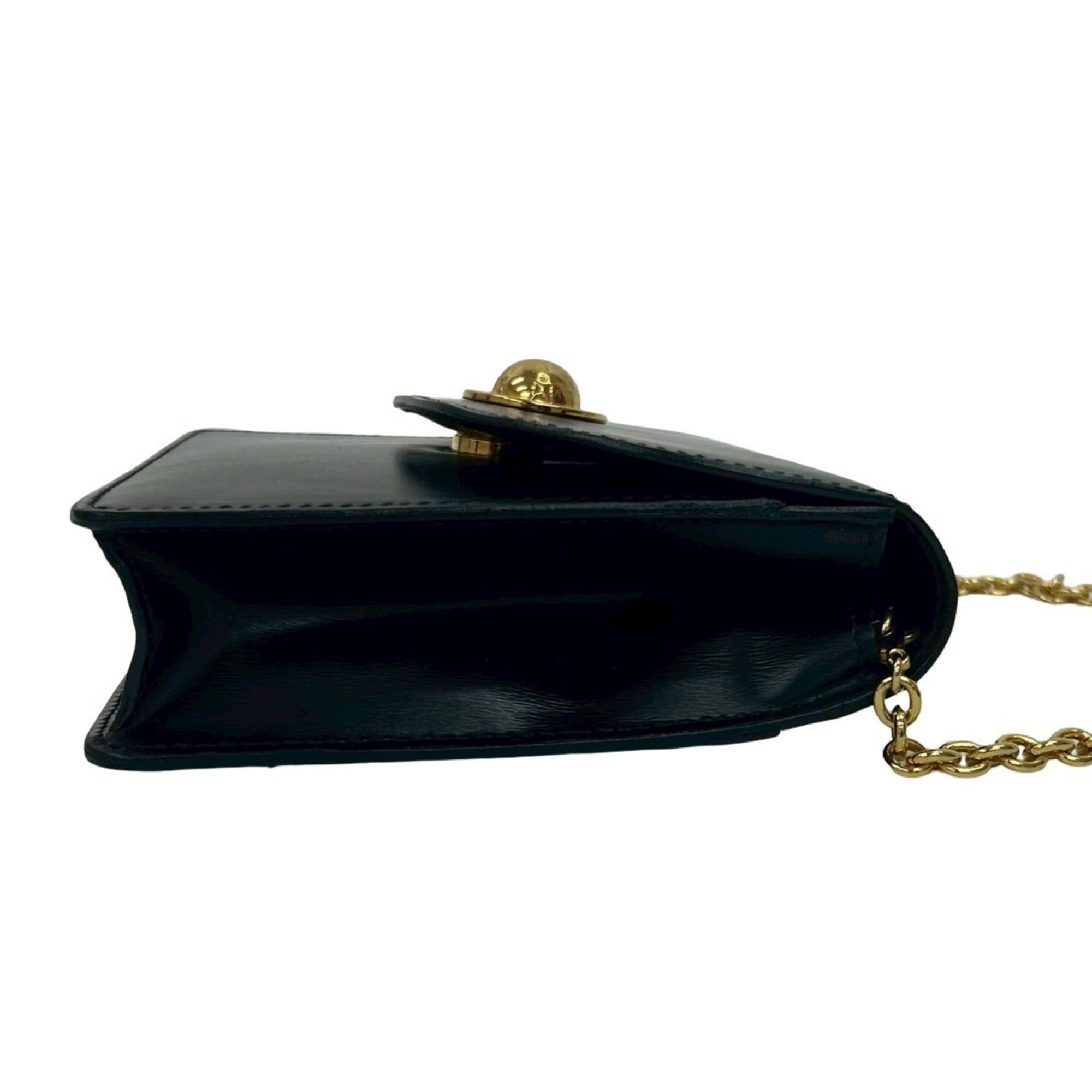 Celine CELINE Star Ball Leather Mini Shoulder Bag Pochette Black 09609 Size ONE SIZE - 6 Thumbnail