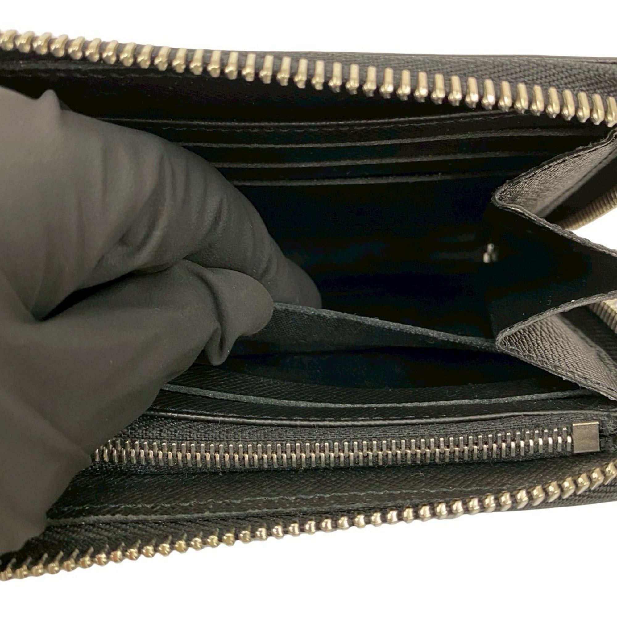 Louis Vuitton LOUIS VUITTON Zippy Dragonne Taiga Leather Long Wallet in Black Noir (36020) Size ONE SIZE - 9 Thumbnail