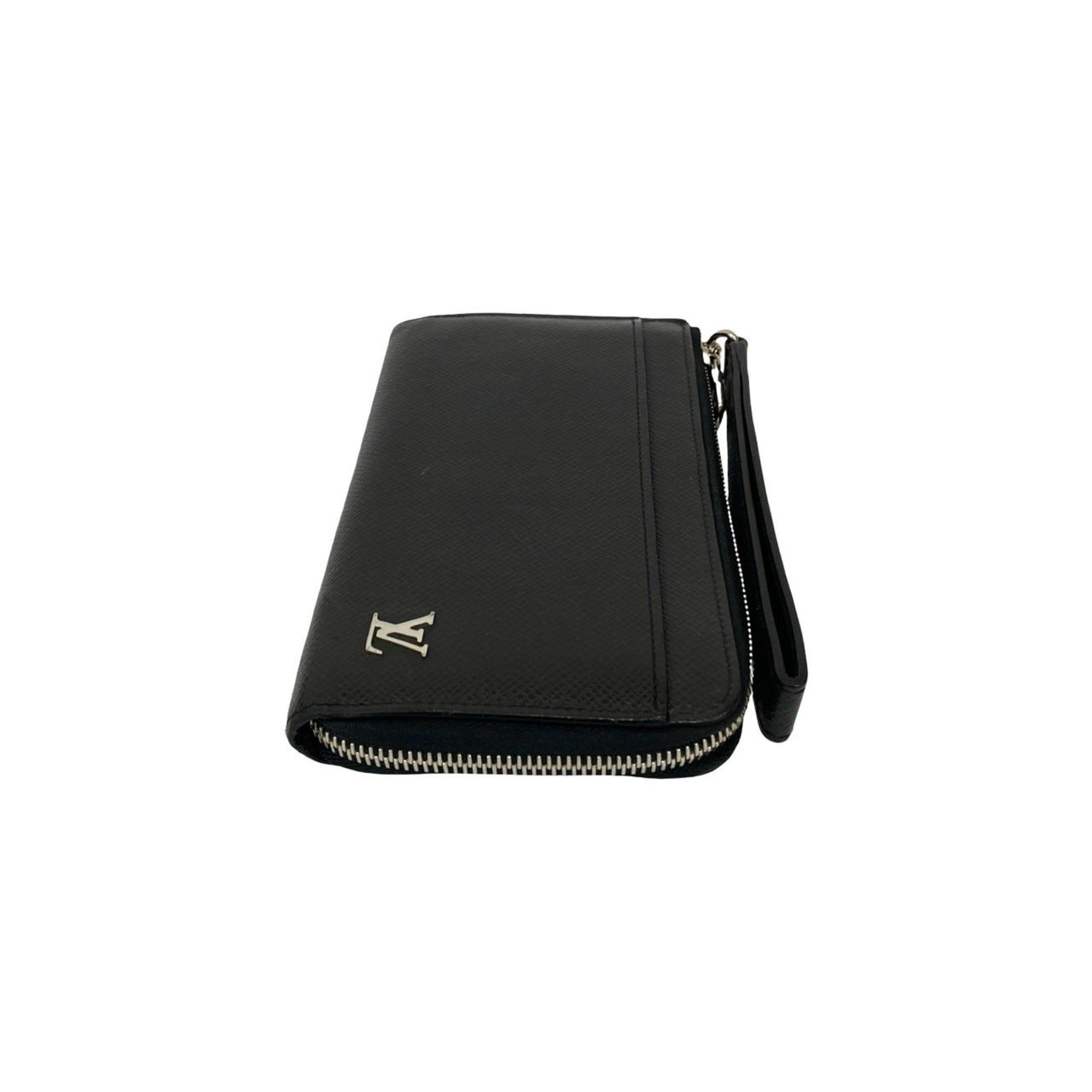 Louis Vuitton LOUIS VUITTON Zippy Dragonne Taiga Leather Long Wallet in Black Noir (36020) Size ONE SIZE - 5 Thumbnail