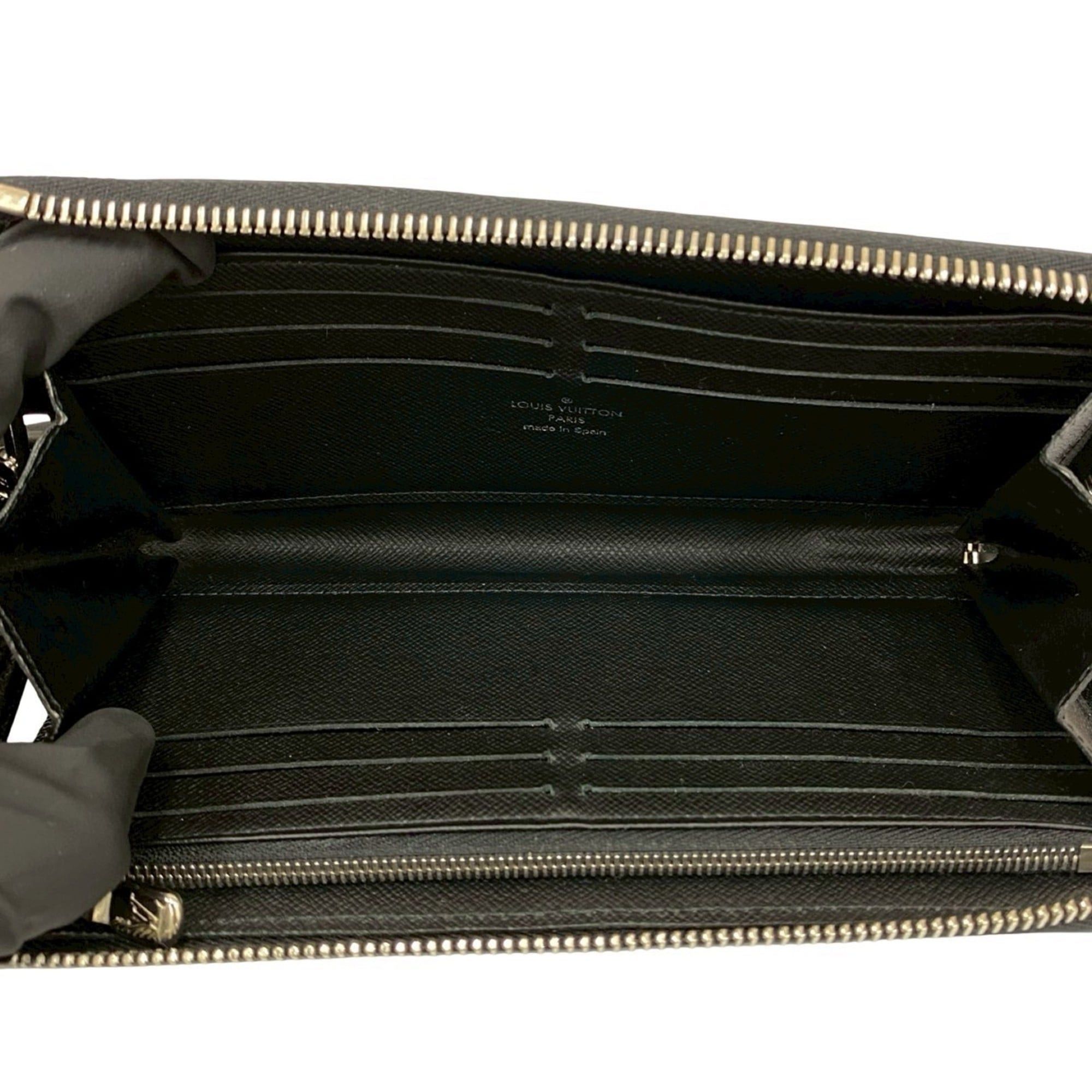 Louis Vuitton LOUIS VUITTON Zippy Dragonne Taiga Leather Long Wallet in Black Noir (36020) Size ONE SIZE - 7 Thumbnail