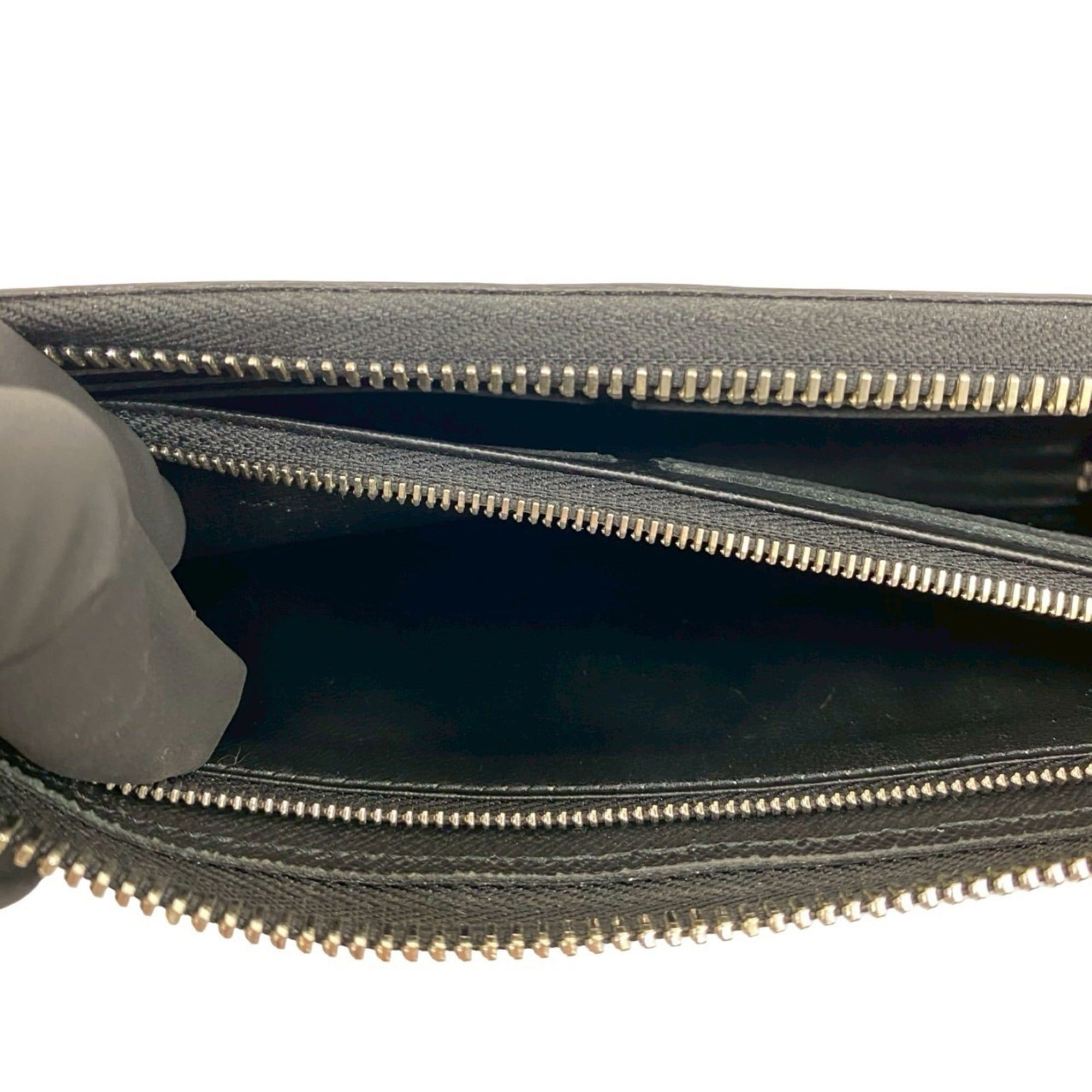 Louis Vuitton LOUIS VUITTON Zippy Dragonne Taiga Leather Long Wallet in Black Noir (36020) Size ONE SIZE - 10 Thumbnail