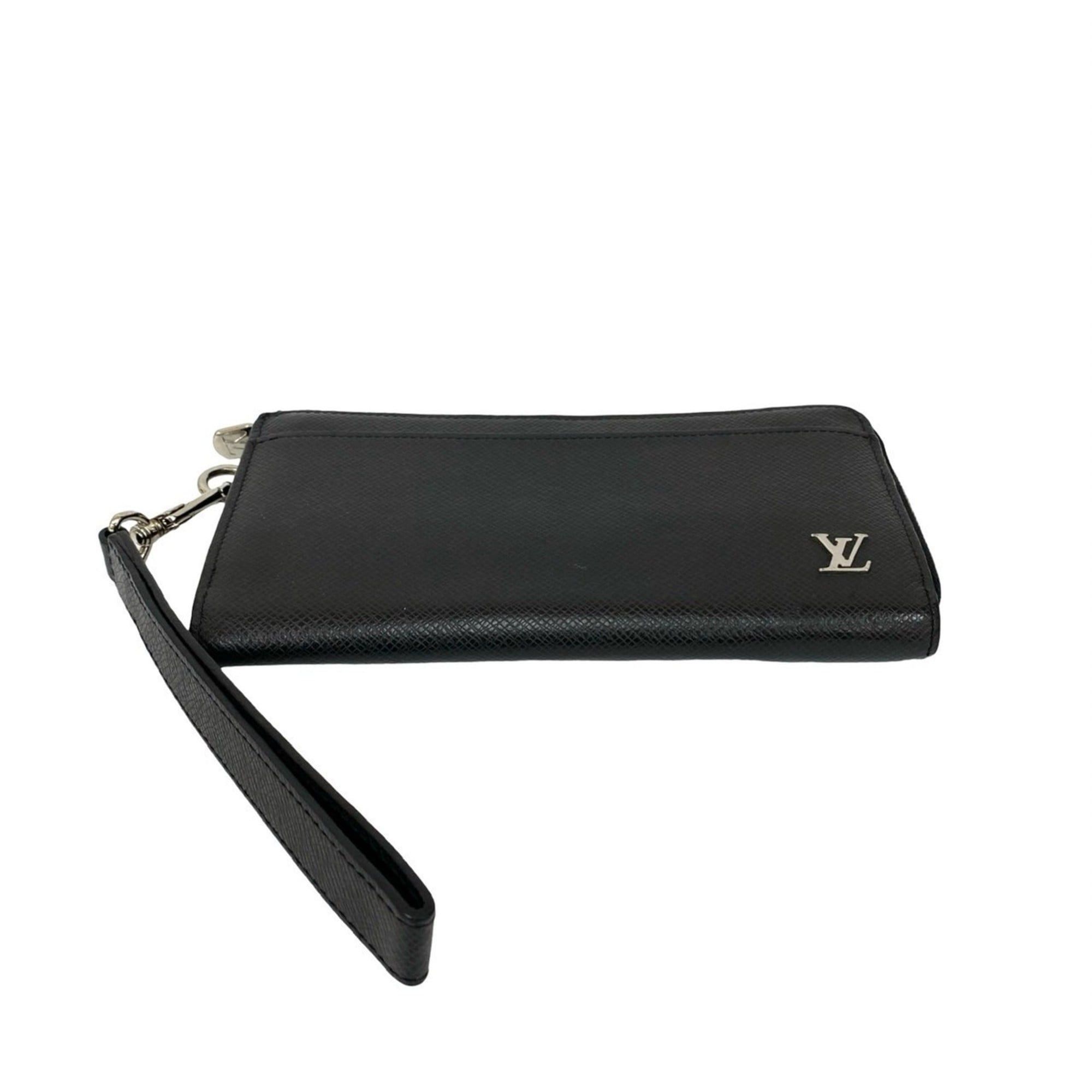 Louis Vuitton LOUIS VUITTON Zippy Dragonne Taiga Leather Long Wallet in Black Noir (36020) Size ONE SIZE - 6 Thumbnail