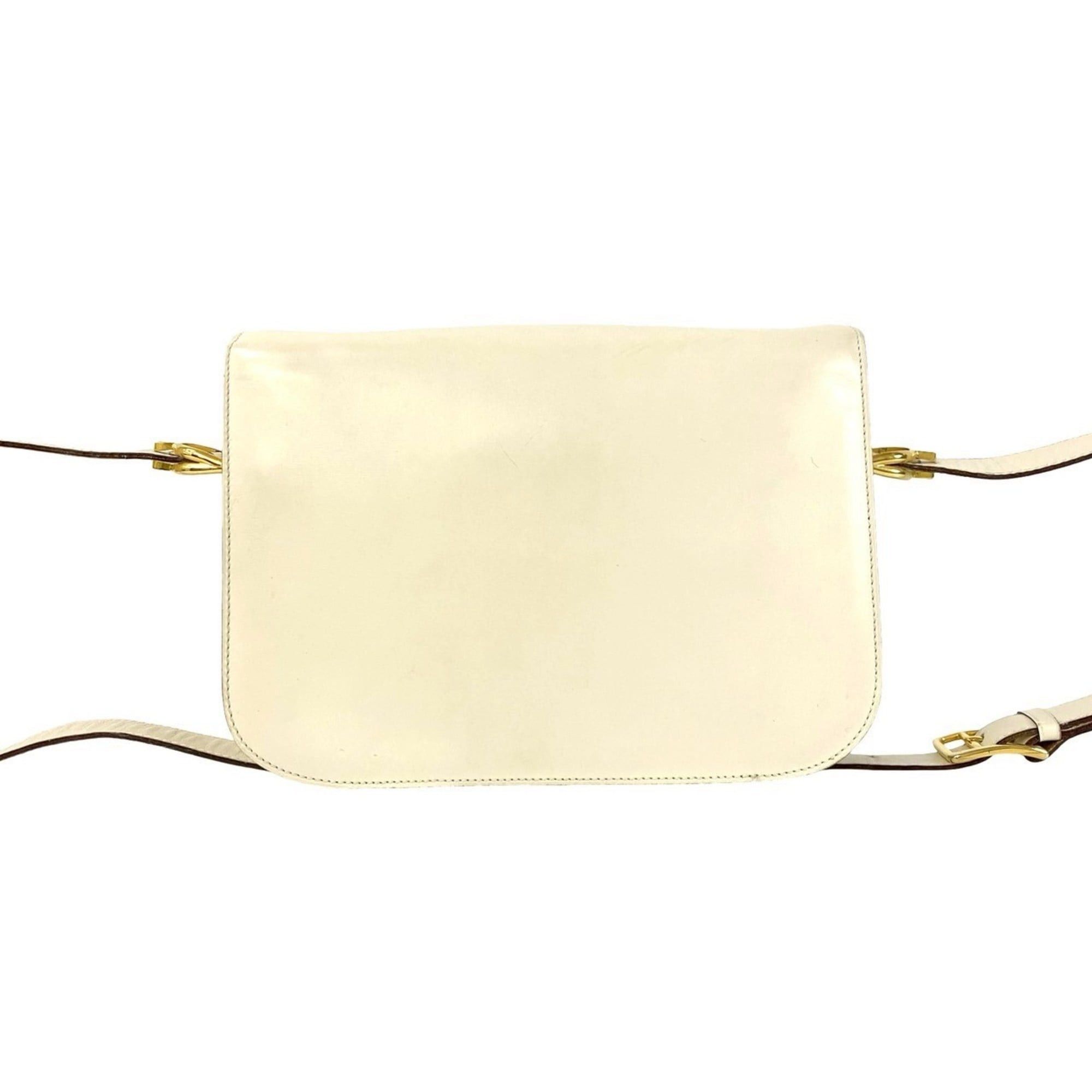Celine CELINE Carriage Leather Shoulder/Crossbody Bag, Off-White/Ivory, 20958 Size ONE SIZE - 3 Thumbnail