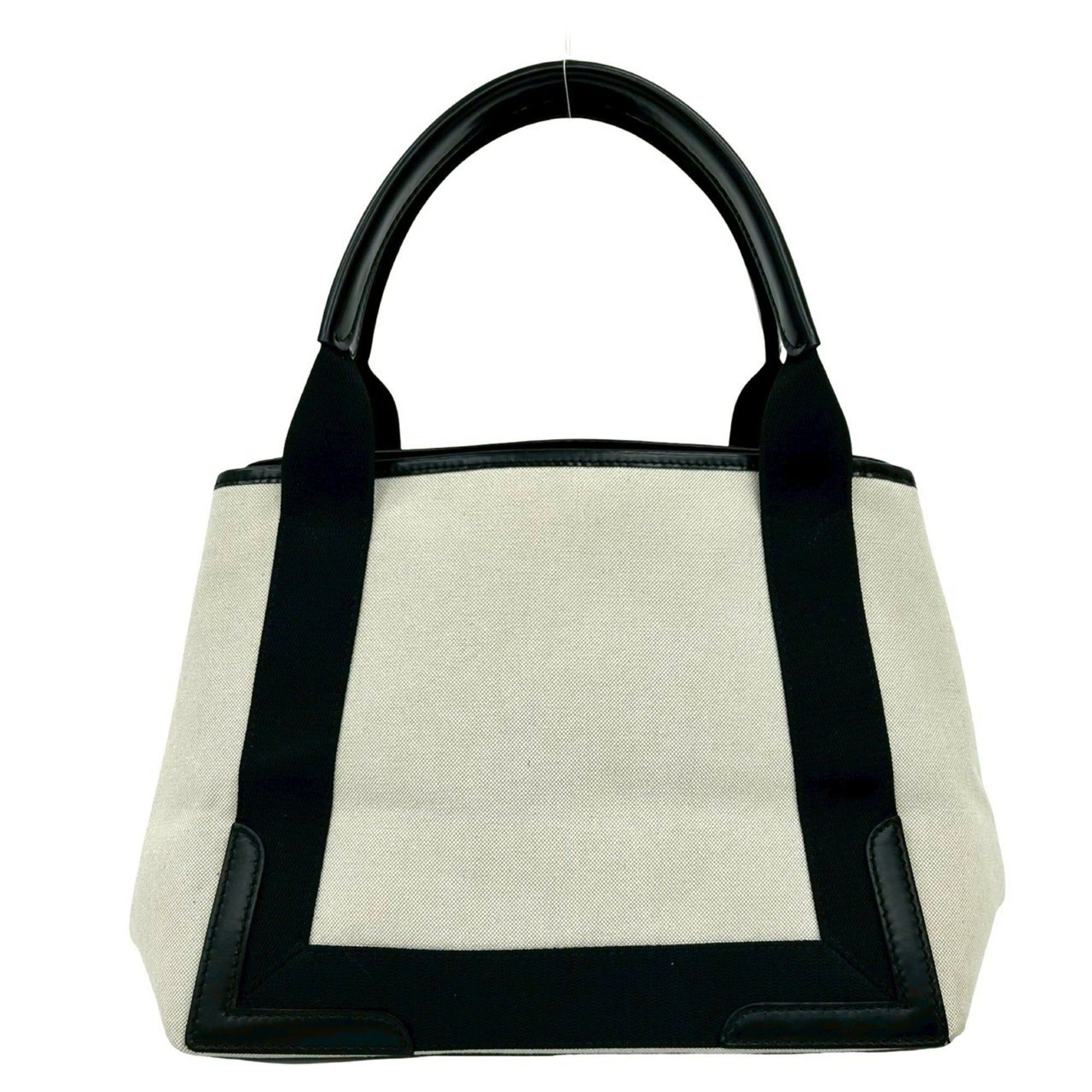 Balenciaga BALENCIAGA Navy Cabas S Logo Canvas and Leather Tote Bag, Ivory Black, 28716 Size ONE SIZE - 3 Thumbnail