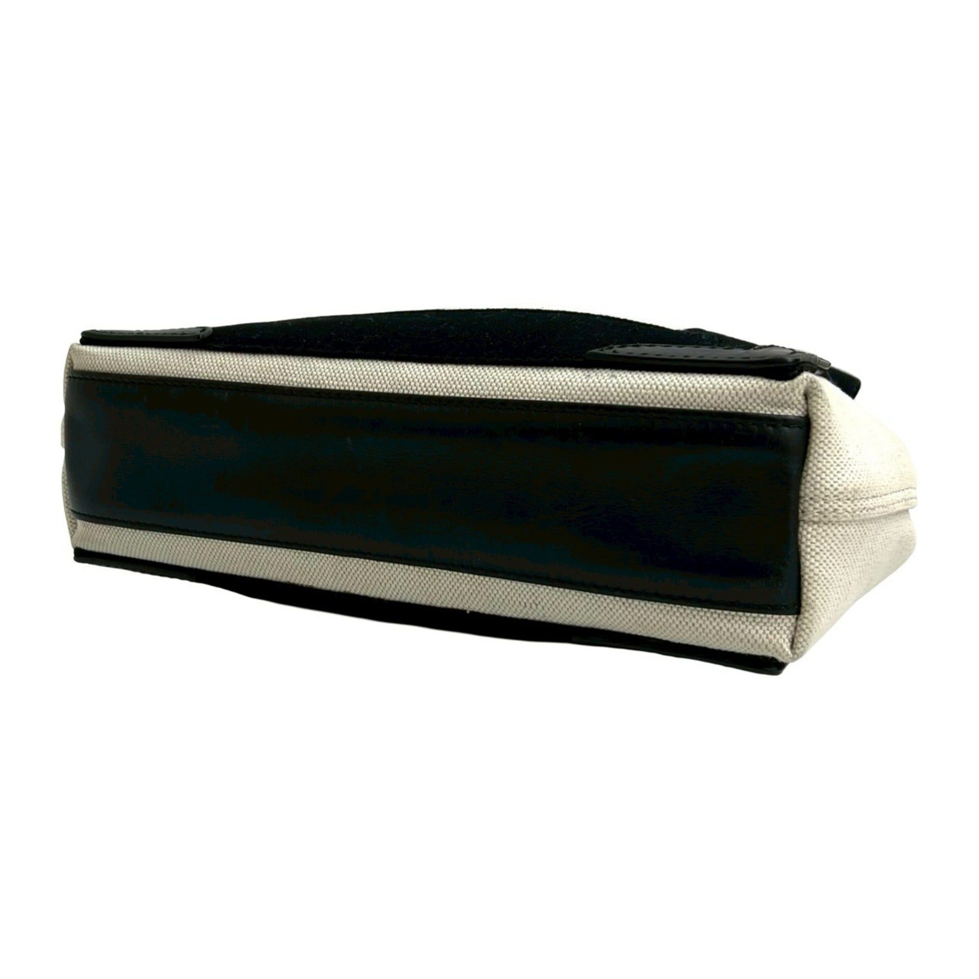 Balenciaga BALENCIAGA Navy Cabas S Canvas and Leather 2-Way Shoulder/Handbag, Ivory/Black, 39121 Size ONE SIZE - 8 Thumbnail