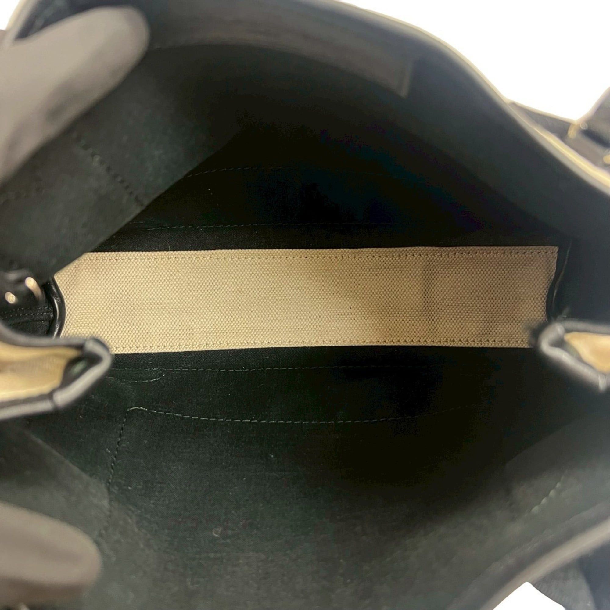 Balenciaga BALENCIAGA Navy Cabas S Canvas and Leather 2-Way Shoulder/Handbag, Ivory/Black, 39121 Size ONE SIZE - 9 Thumbnail