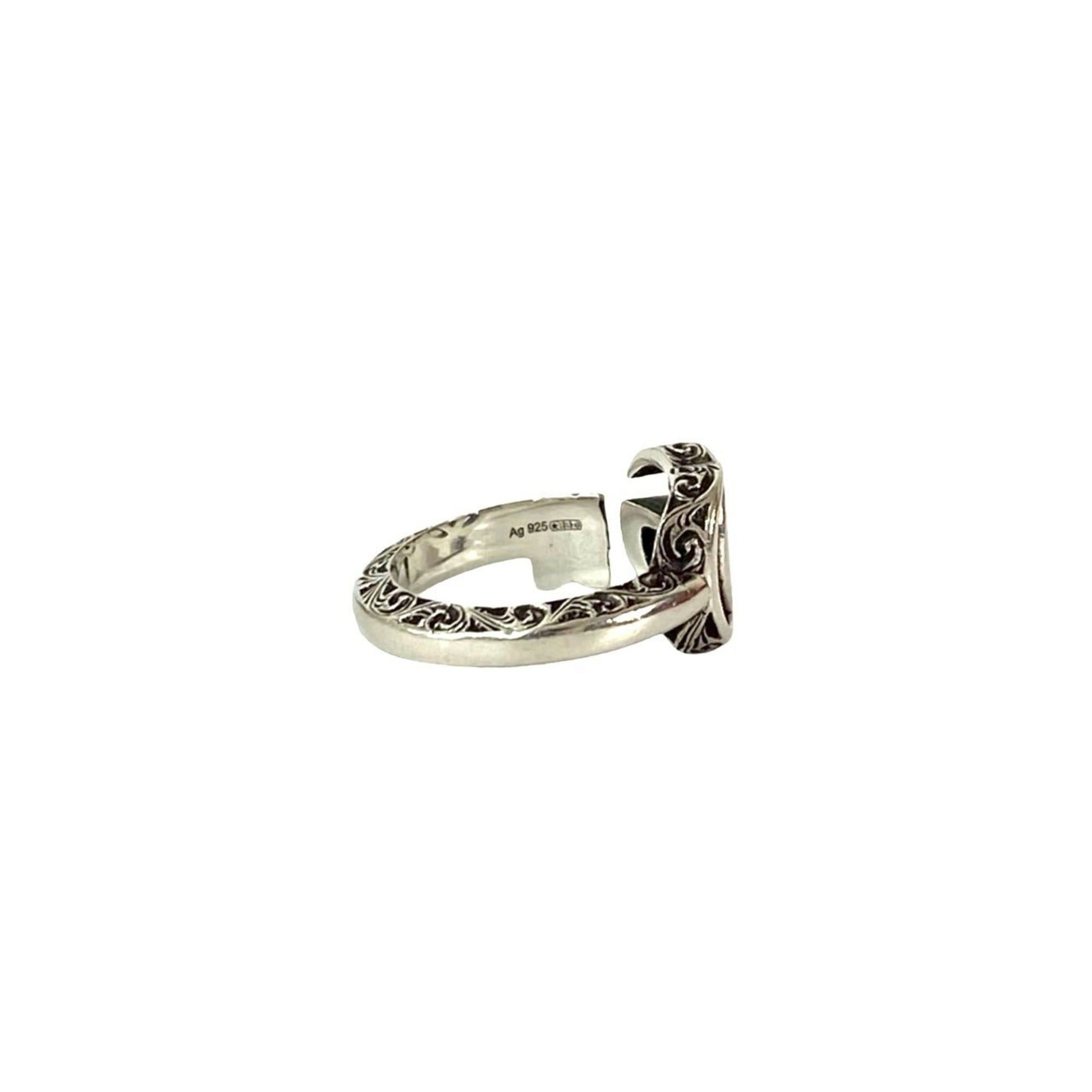 Gucci GUCCI Arabesque Double G Key Motif Silver 925 Ring, Size 13, 1675c Size ONE SIZE - 4 Thumbnail