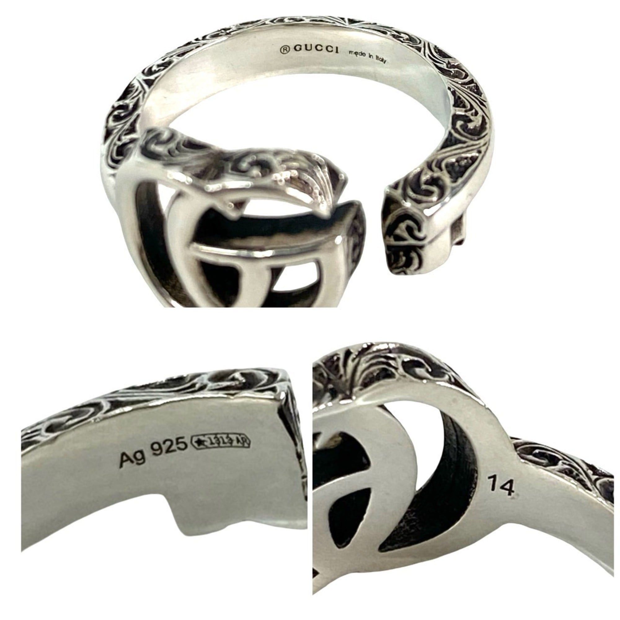 Gucci GUCCI Arabesque Double G Key Motif Silver 925 Ring, Size 13, 1675c Size ONE SIZE - 2 Thumbnail