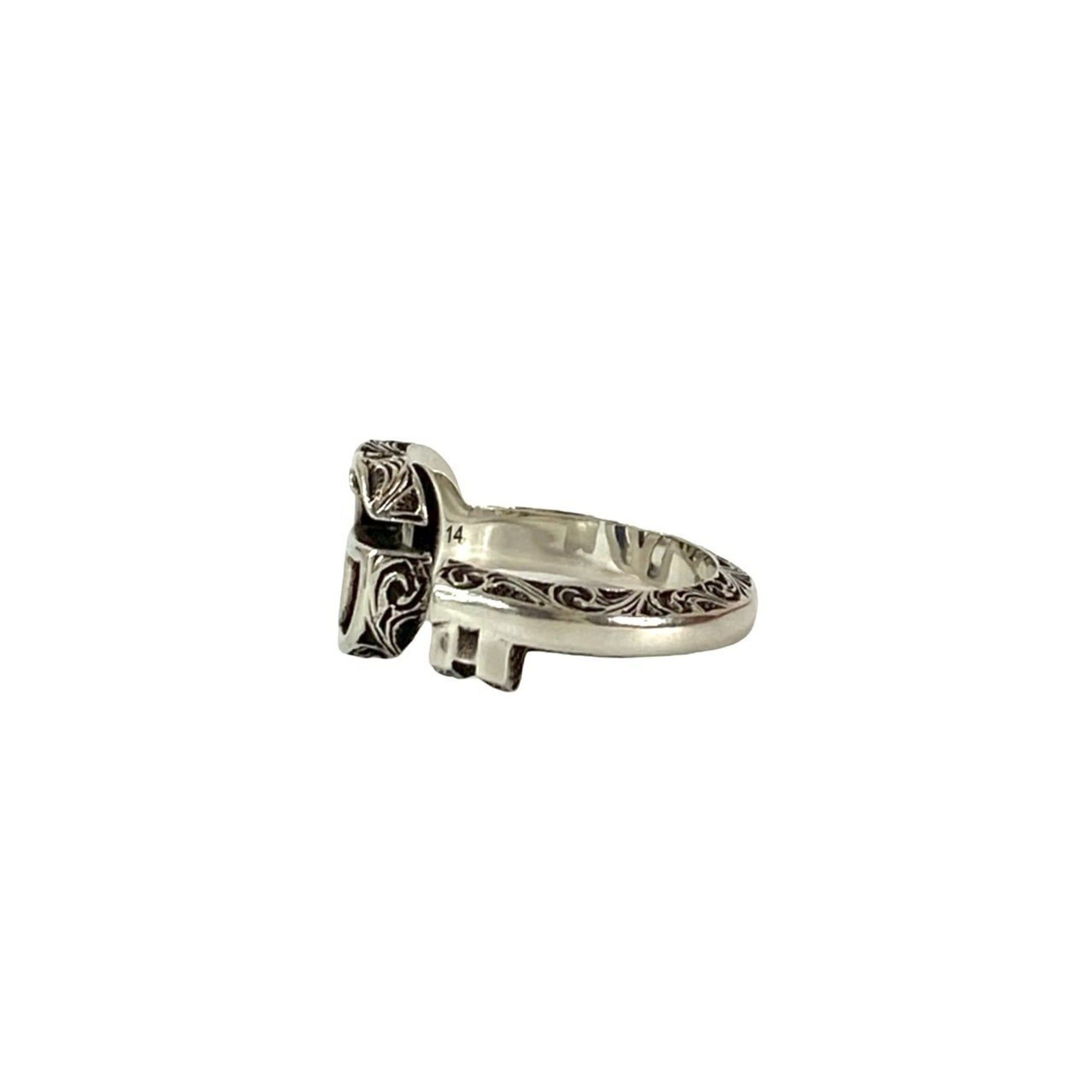 Gucci GUCCI Arabesque Double G Key Motif Silver 925 Ring, Size 13, 1675c Size ONE SIZE - 3 Thumbnail