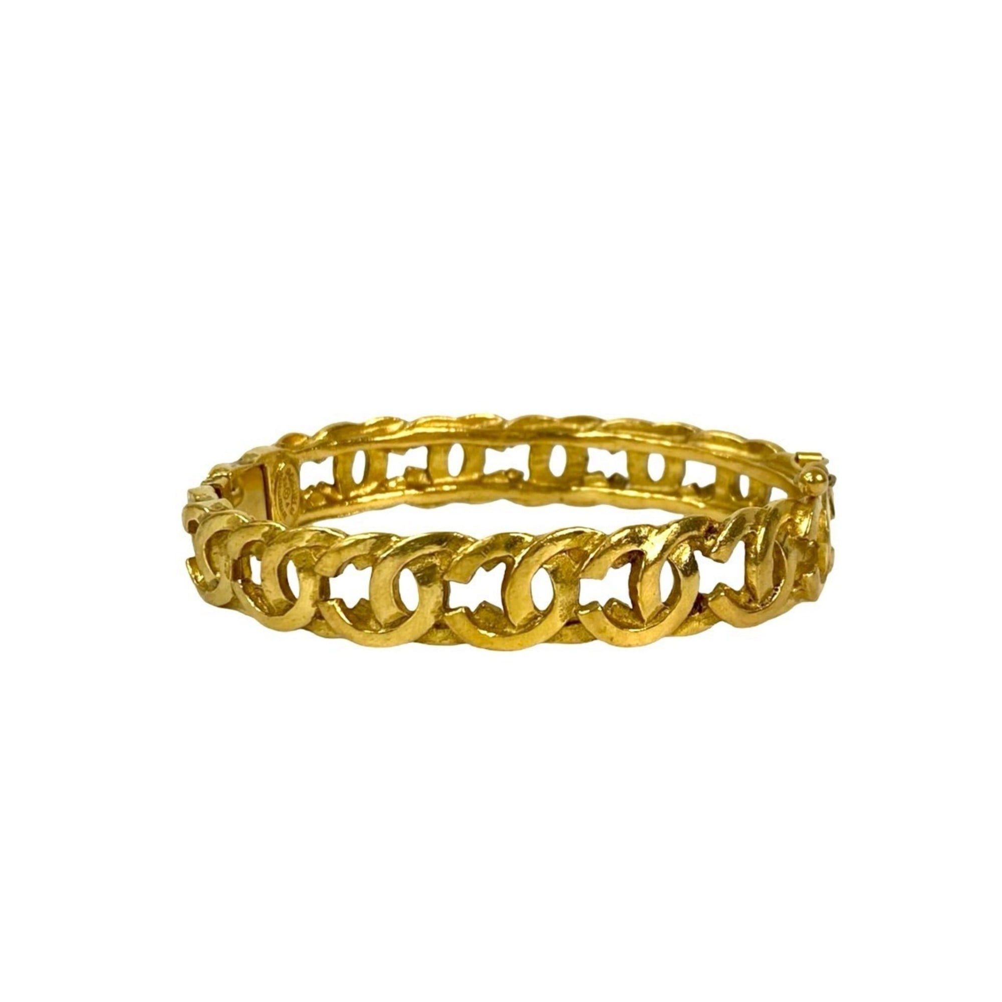 Chanel CHANEL Coco Mark GP Bracelet Bangle Gold 614-7 Size ONE SIZE - 4 Thumbnail