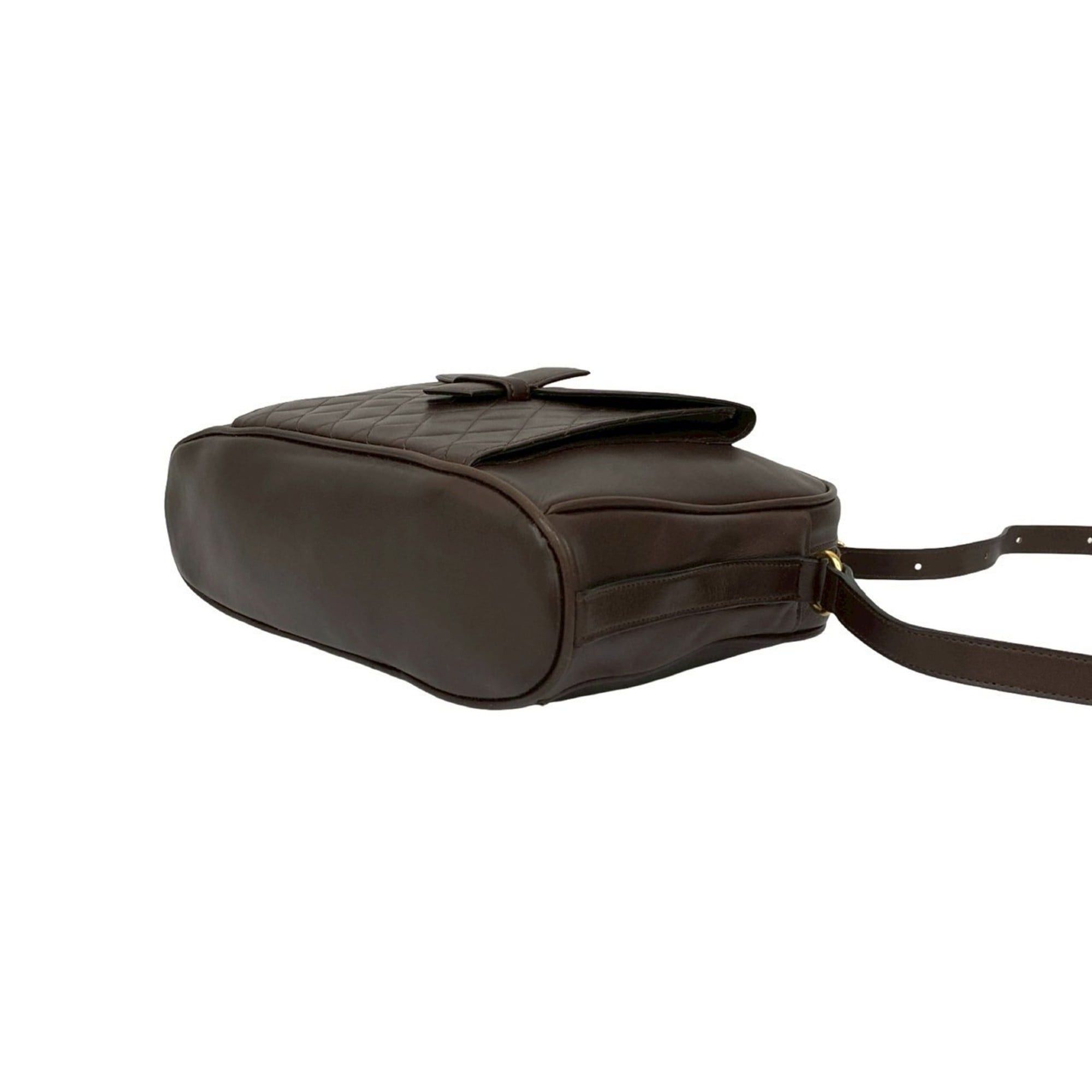 Yves Saint Laurent YVES SAINT LAURENT Quilted Leather Shoulder Bag/Pochette Brown 36313 Size ONE SIZE - 8 Thumbnail