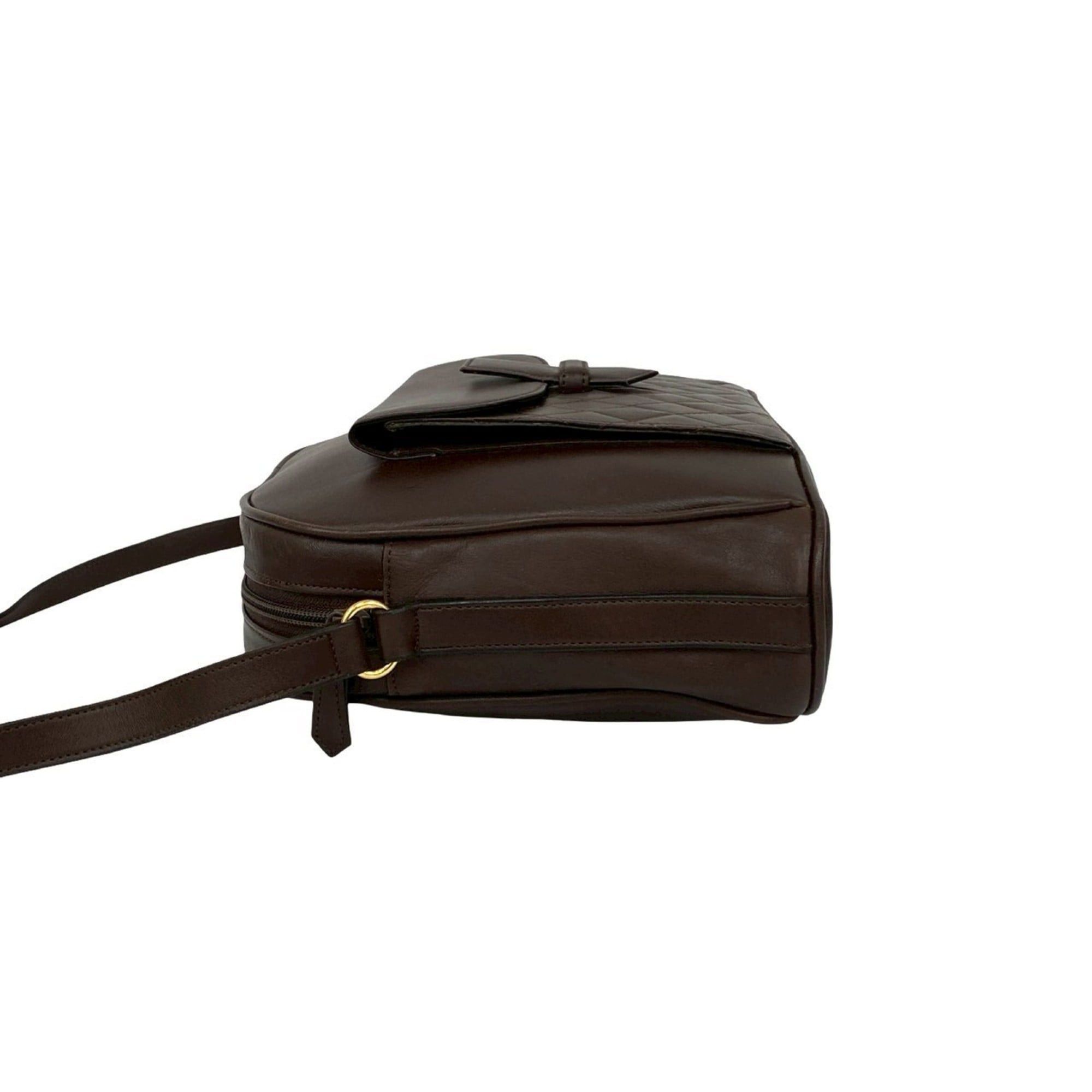 Yves Saint Laurent YVES SAINT LAURENT Quilted Leather Shoulder Bag/Pochette Brown 36313 Size ONE SIZE - 5 Thumbnail