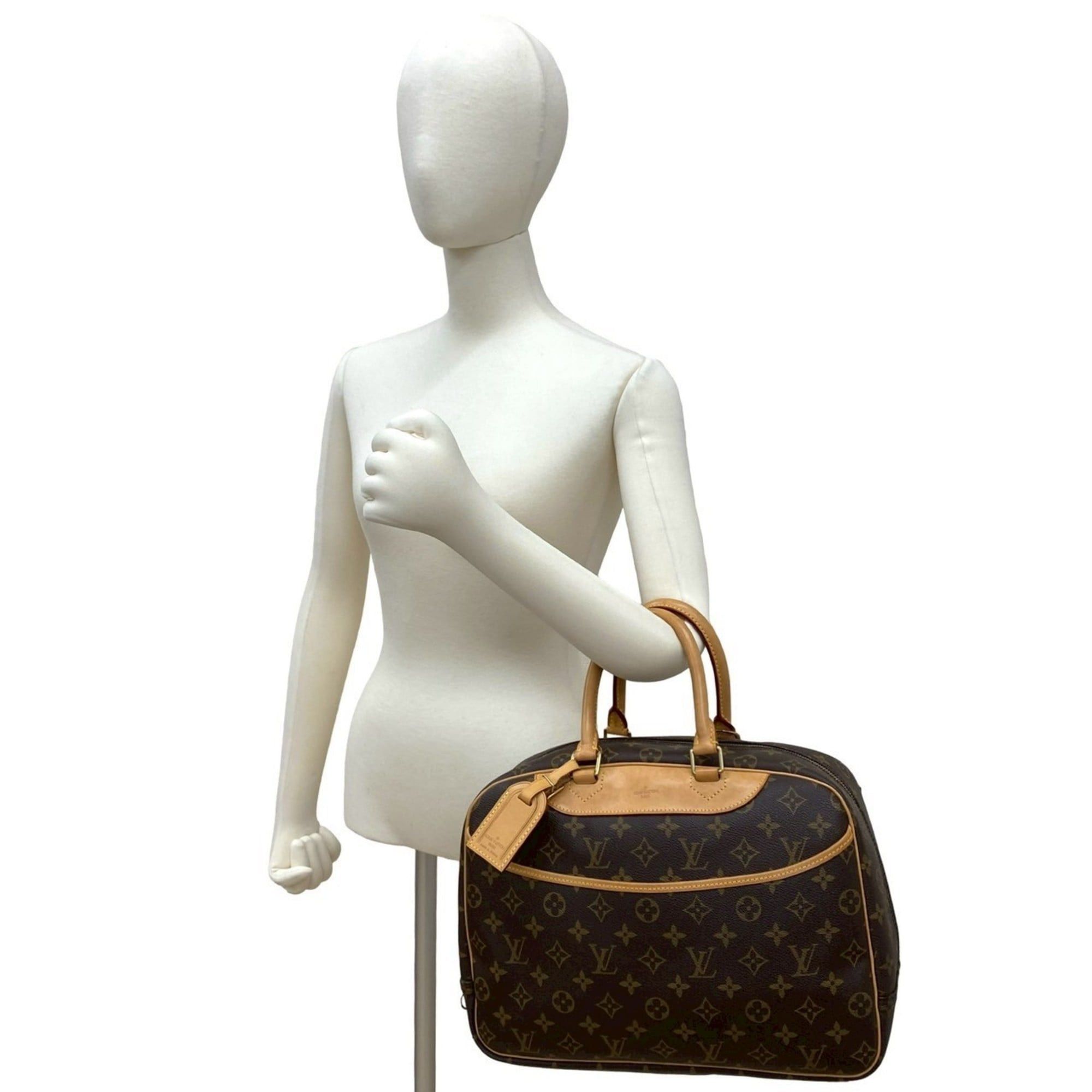 Louis Vuitton LOUIS VUITTON Deauville Monogram Leather Handbag/Mini Boston Bag, Brown, 26694 Size ONE SIZE - 2 Thumbnail