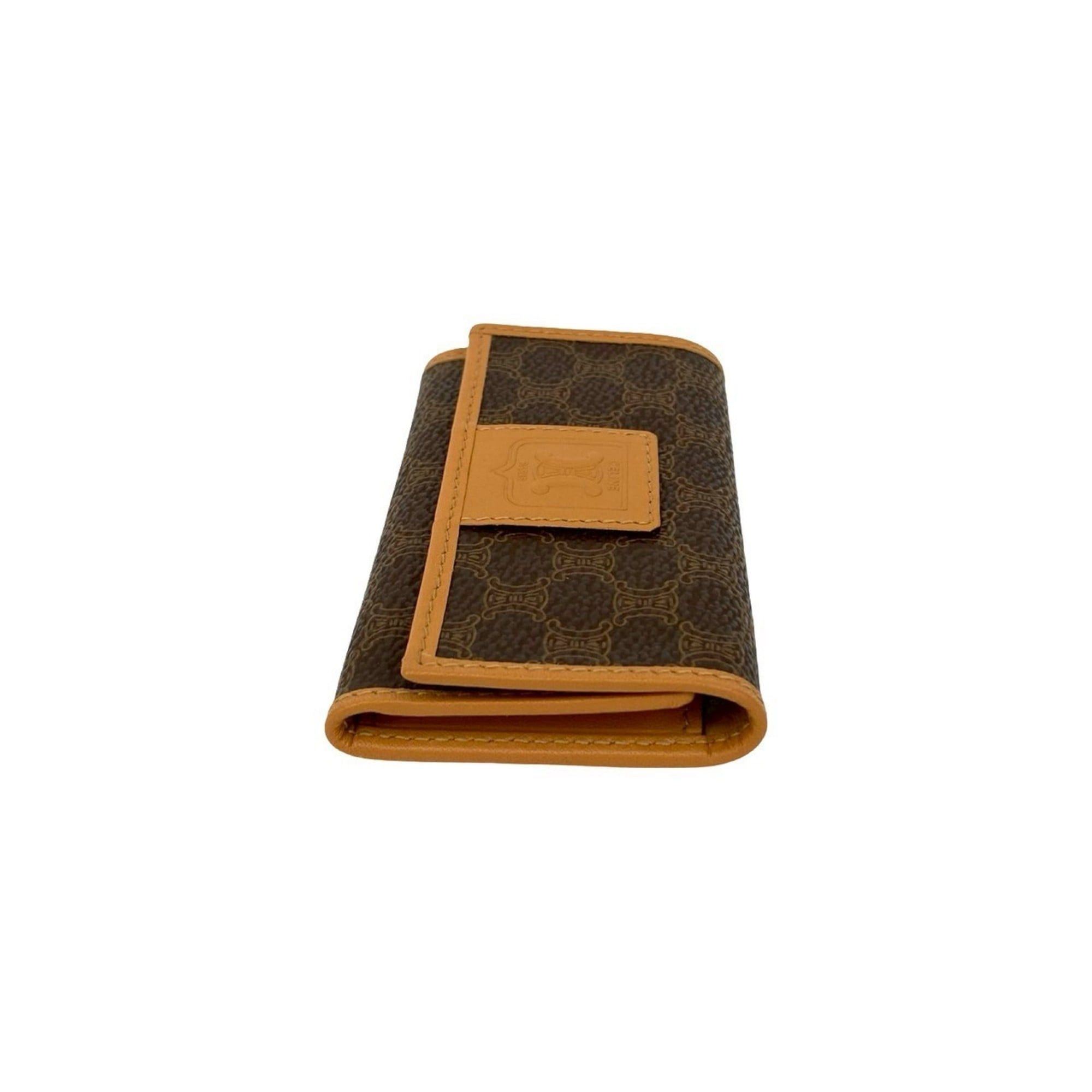 Celine CELINE Macadam Blason Triomphe Leather Key Case, Brown, 84228 Size ONE SIZE - 4 Thumbnail
