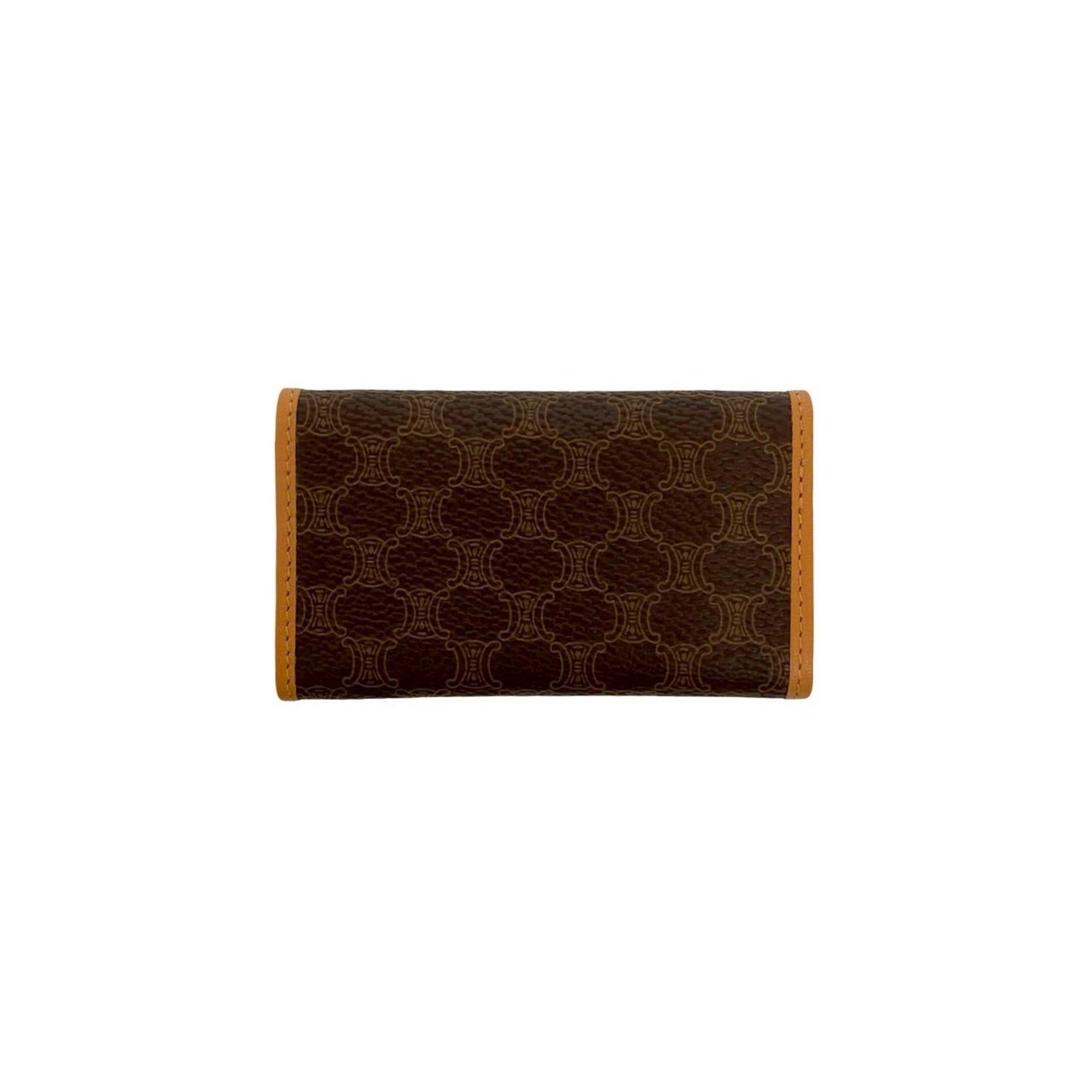 Celine CELINE Macadam Blason Triomphe Leather Key Case, Brown, 84228 Size ONE SIZE - 2 Thumbnail
