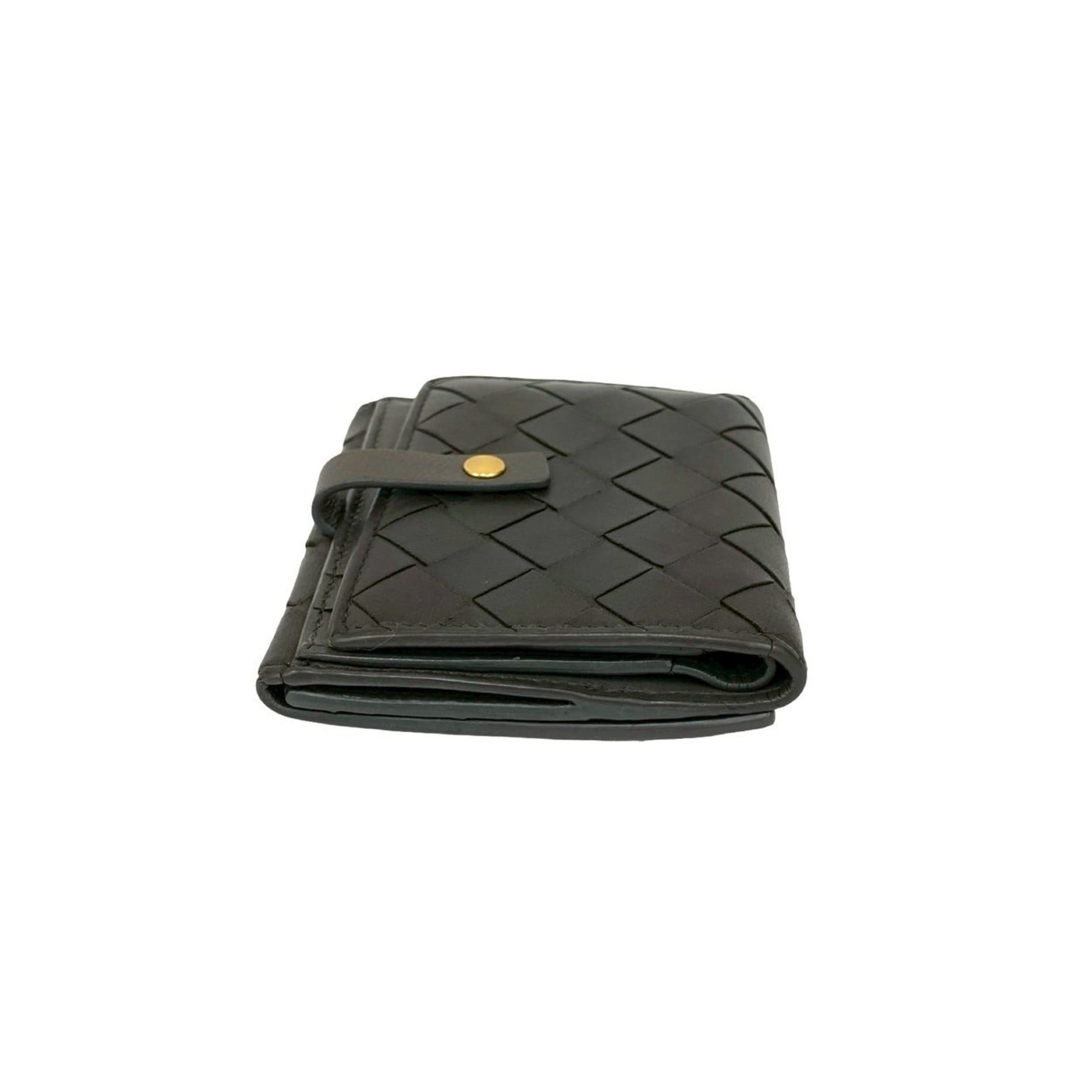 Bottega Veneta BOTTEGA VENETA Intrecciato Leather Bifold Wallet with Card Case, Gray, 20650 Size ONE SIZE - 4 Thumbnail