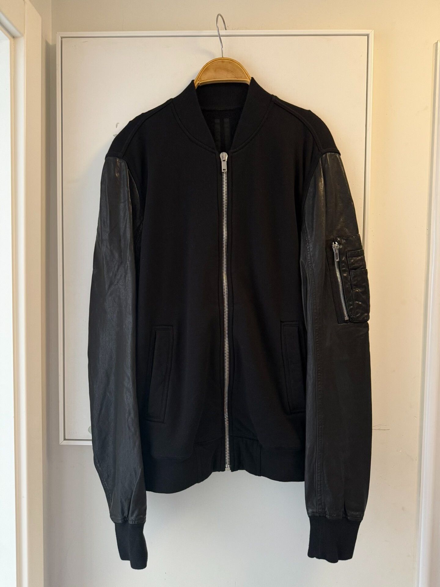 Rick Owens Rick Owens Men's Jacket with Leather Sleeves Size US S / EU 44-46 / 1 - 3 Thumbnail