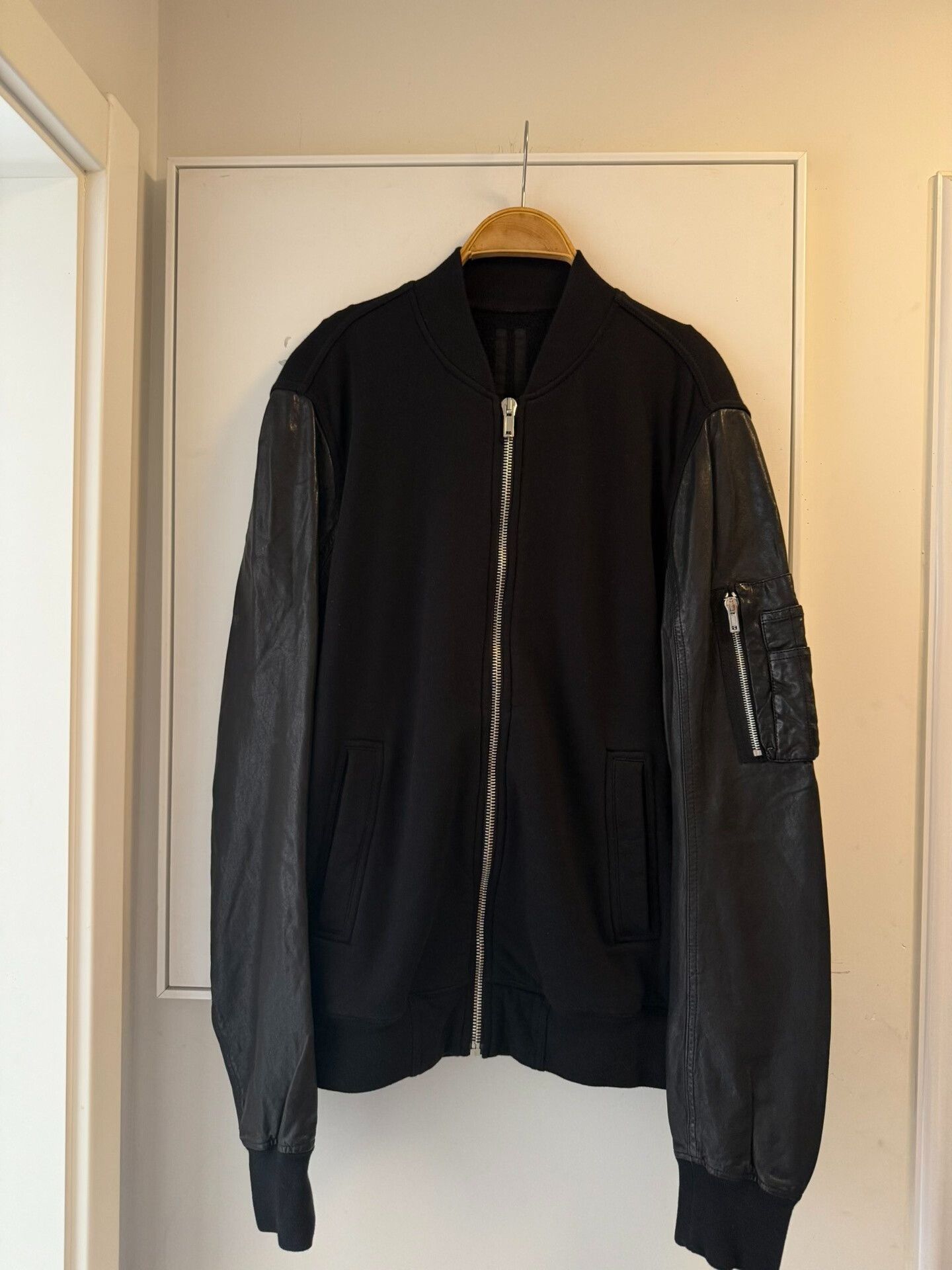 Rick Owens Rick Owens Men's Jacket with Leather Sleeves Size US S / EU 44-46 / 1 - 5 Thumbnail