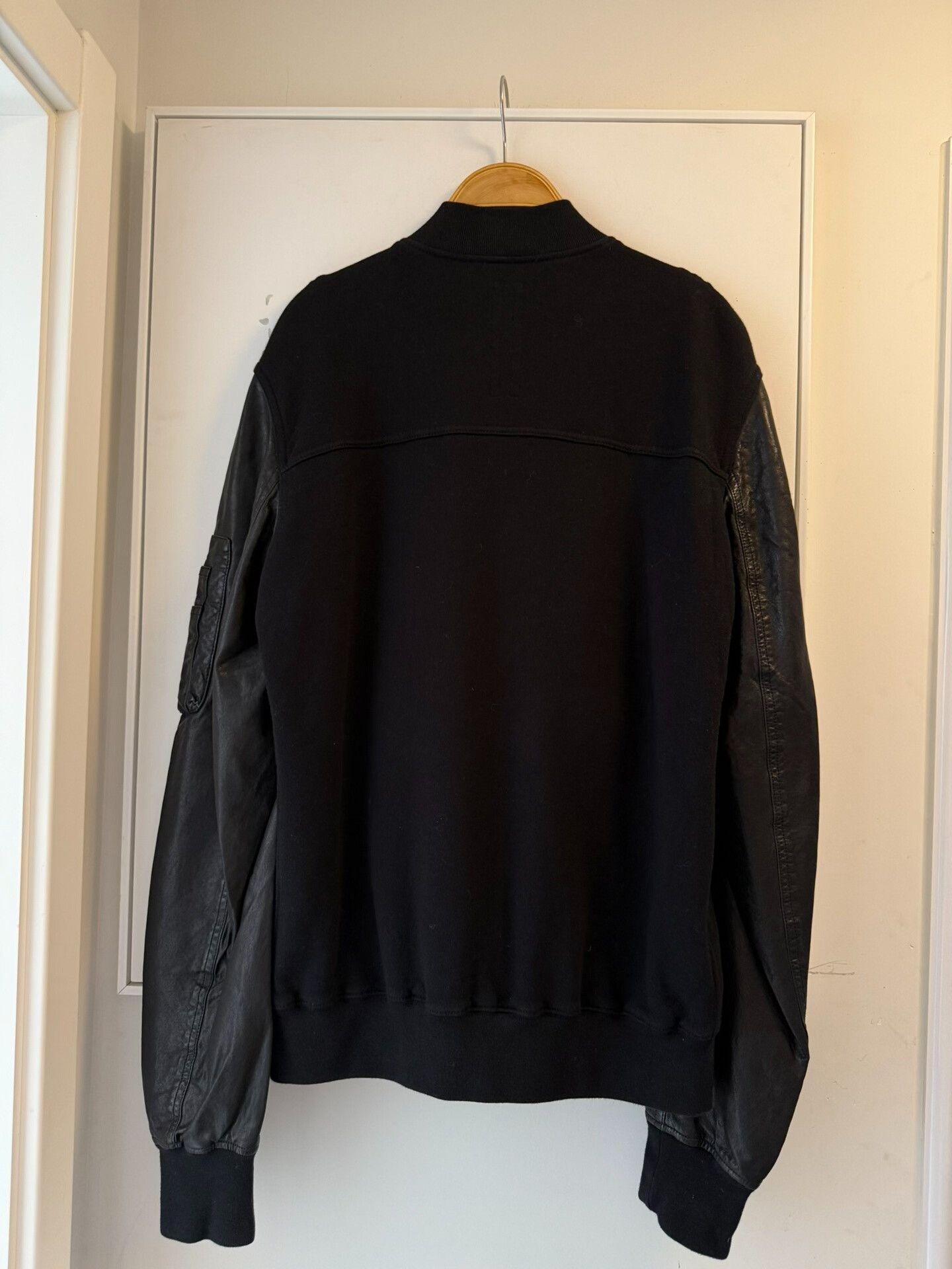 Rick Owens Rick Owens Men's Jacket with Leather Sleeves Size US S / EU 44-46 / 1 - 2 Thumbnail
