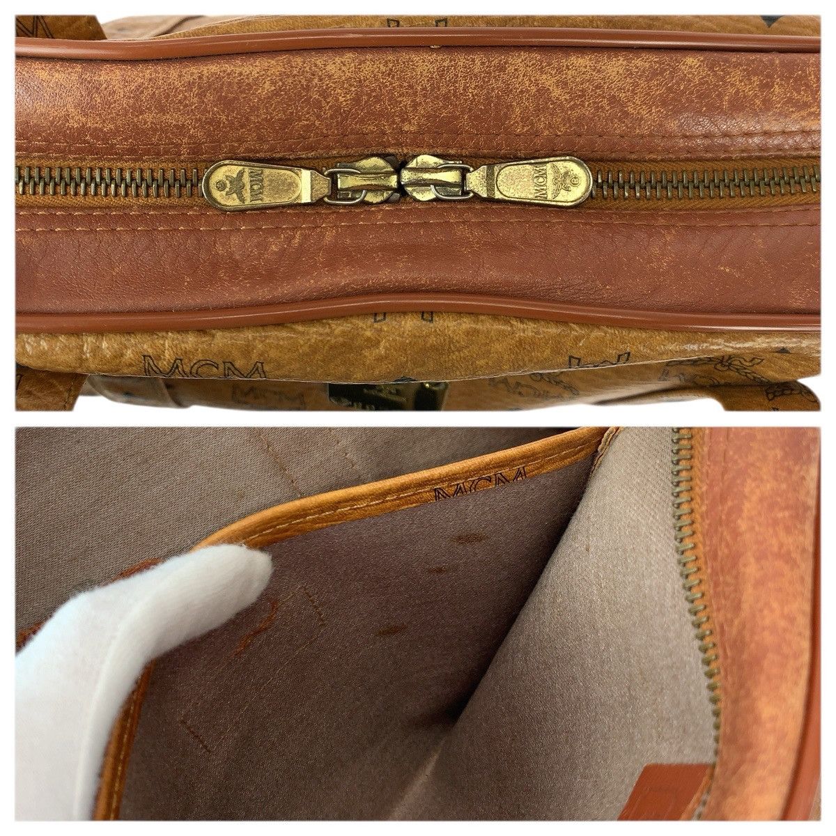 MCM MCM Visetos PVC Leather 2way Shoulder Boston Bag Plastic / Synthetic Shoulder Bag DUTY FREE for USA