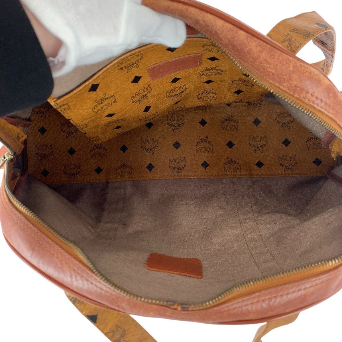 MCM MCM Visetos PVC Leather 2way Shoulder Boston Bag Plastic / Synthetic Shoulder Bag DUTY FREE for USA